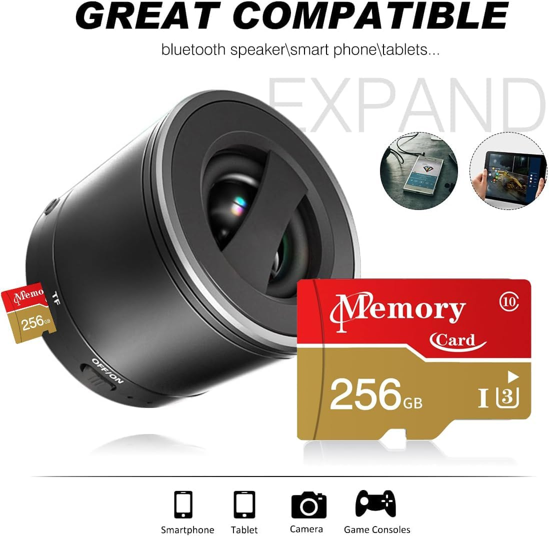 2 Pack Micro Card 256GB TF Card C10/UHS-I/A1 Transflash Card for Camera, Smartphone, Tablet, Drone with 2 Adapter image number 3