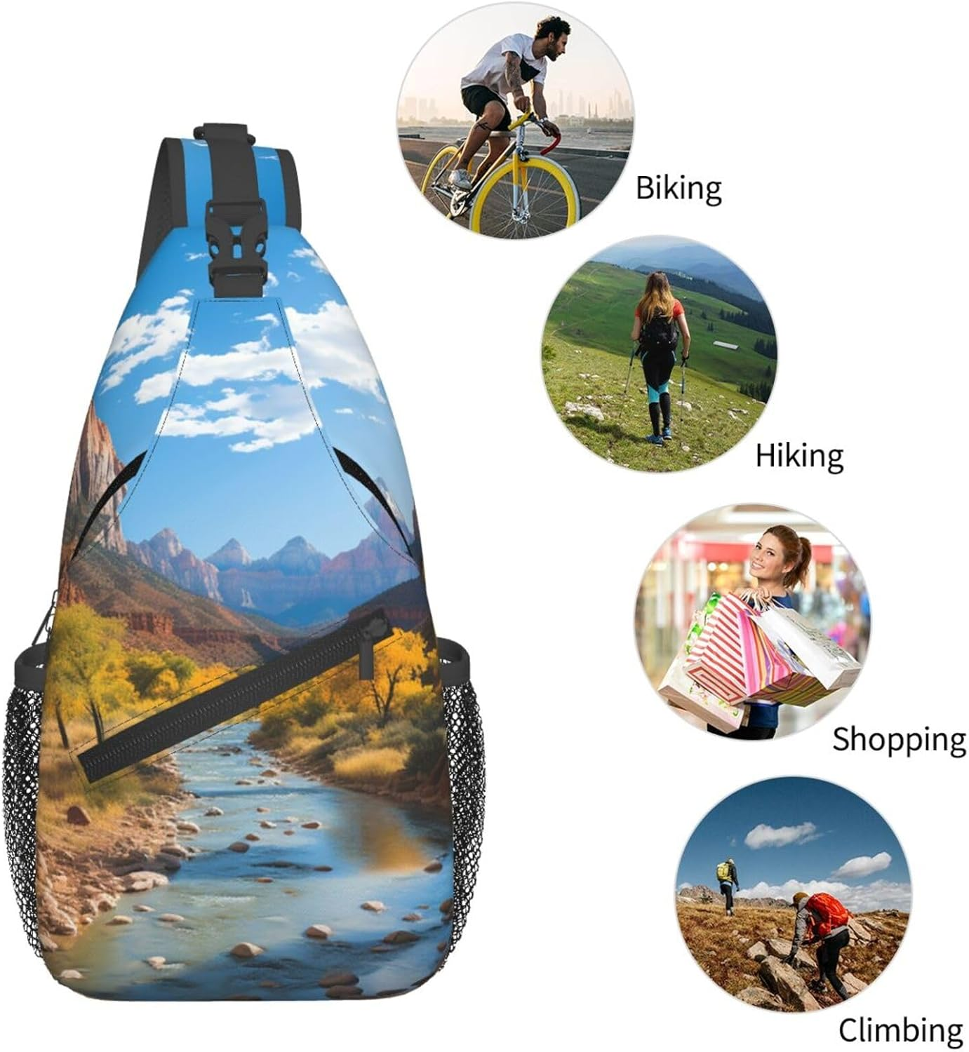 Glbnsheric Sling Bag for Women Men Crossbody Bag Sling Backpack Flamingo Bird Cross Body Bag Adjustable Chest Bag