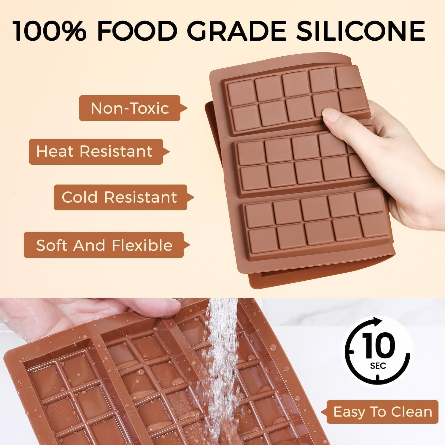 2 PCS Diamond Chocolate Moulds, Silicone Large Thick Silicone Molds, Deep Dubai Chocolate Molds for DIY Praline Baking, Holiday Gifts, Wedding Parties and More image number 3