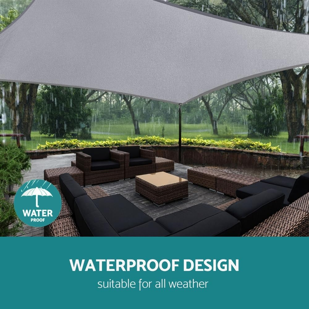 Instahut Waterproof Shade Sail Cloth Shadecloth Rectangle Sun Canopy 3X5M image number 1