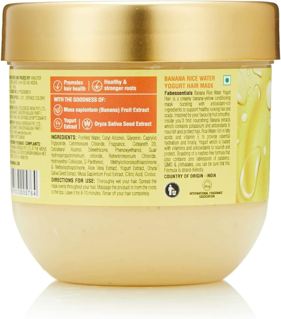 Fabessentials Banana Rice Water Yogurt Hair Mask | Promotes Hair Growth | Prevents Breakage | Paraben Free | 200Gm image number 5