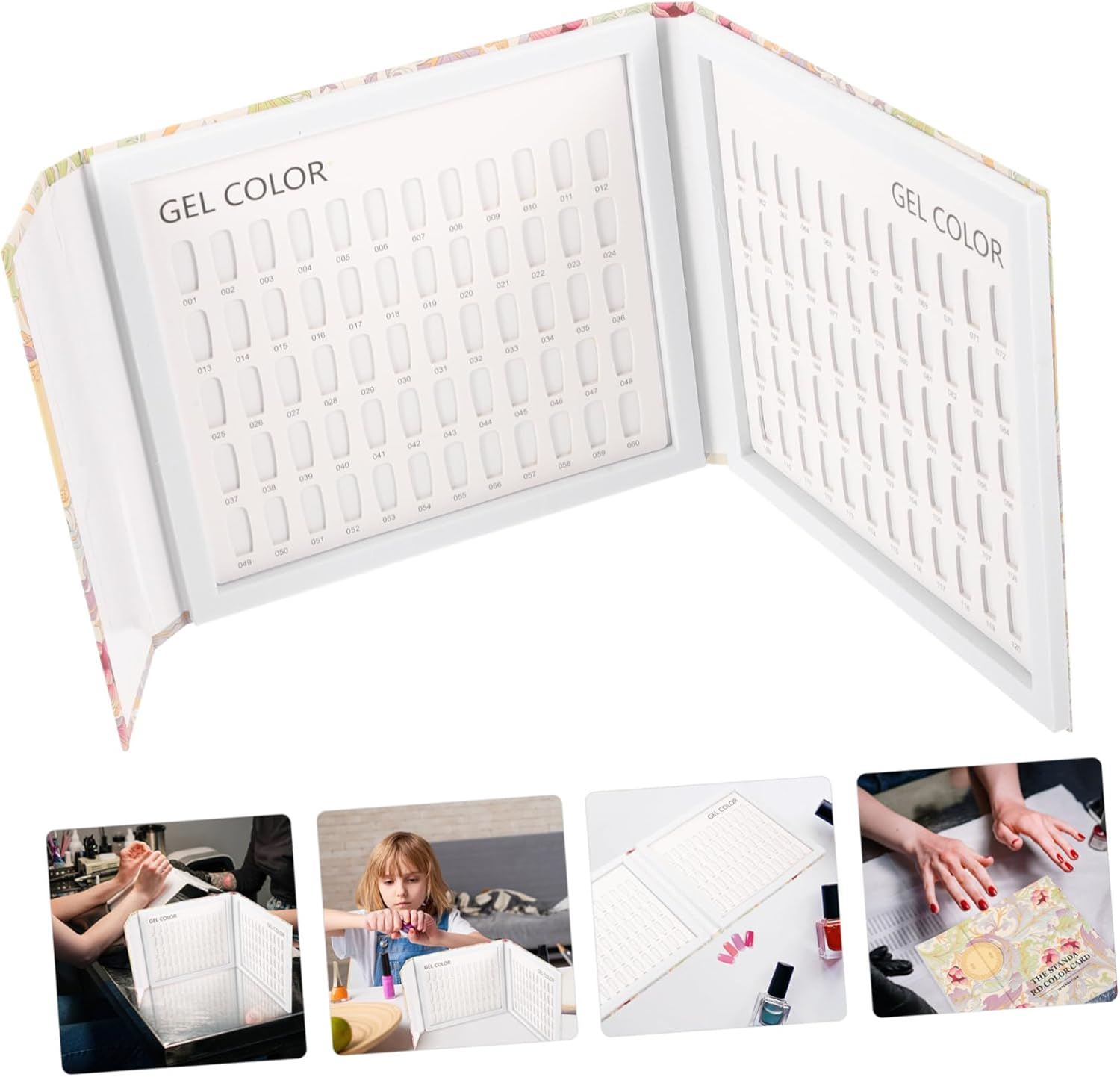 OATIPHO Nail Gel Sample Plate Nail Display Card Book 120-Color Manicure Color Chart Professional Use image number 3