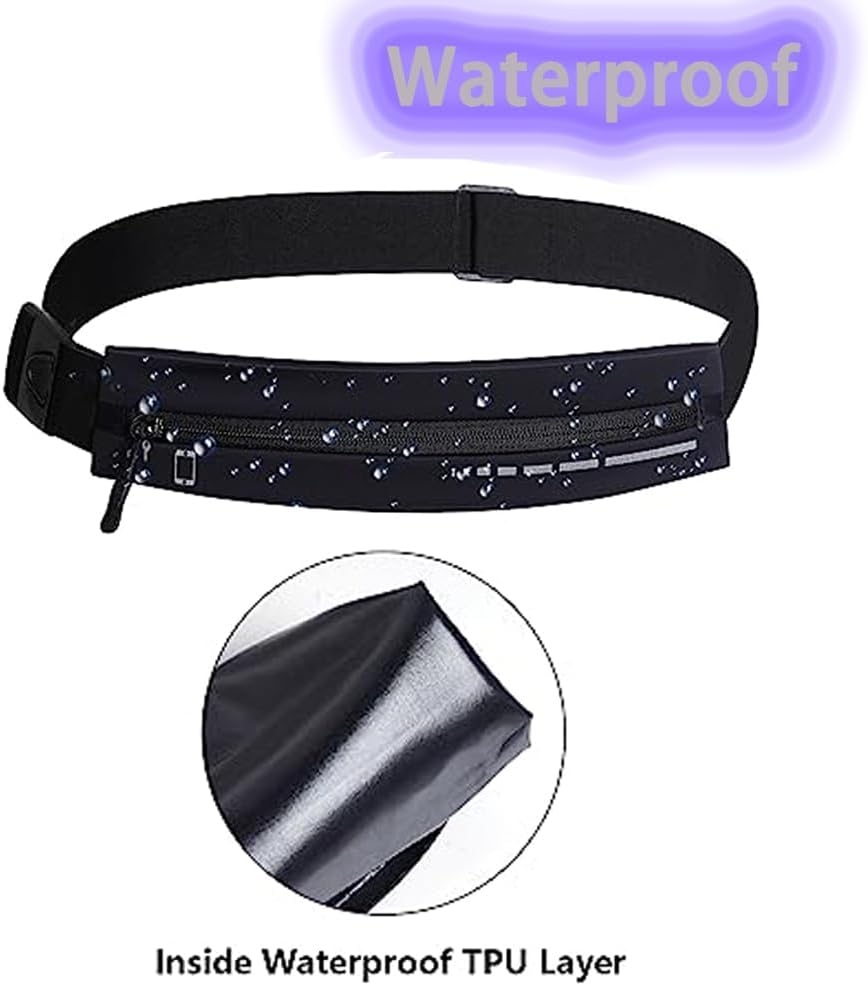 Slim Running Belt Fanny Pack, Adjustable Reflective Phone Holder Runners Waist Pouch Belt for Workout, Money Belt Running Gift Gear Accessories image number 3