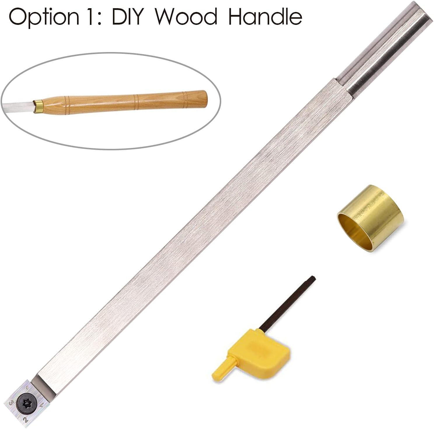 Wood Turning Tool Carbide Tipped Lathe Chisel Rougher Tool Bar 10 Inches with 14Mm Square Carbide Insert for Wood Hobbyist or DIY or Carpenter,Handle Not Include image number 3