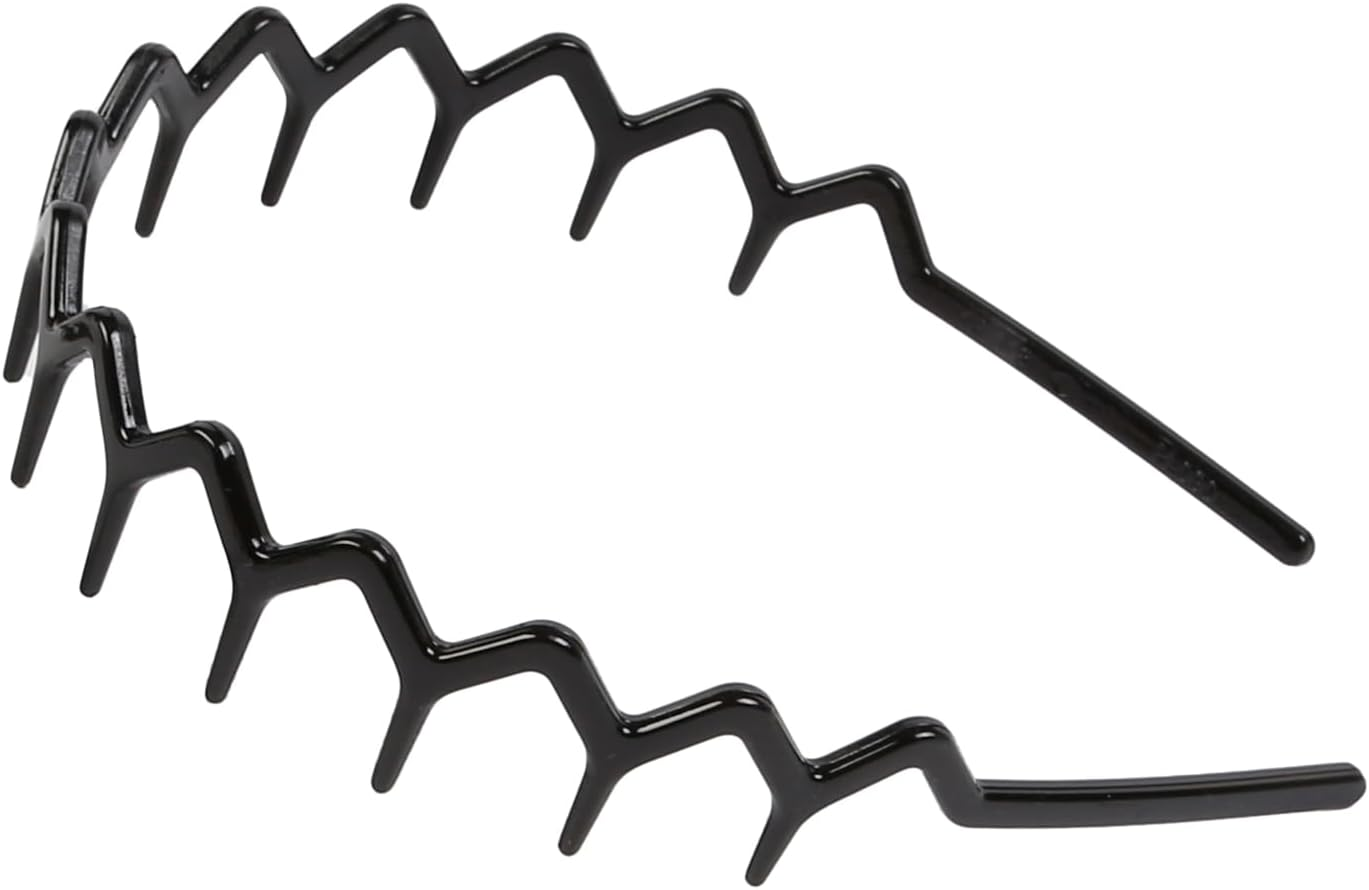 WOVOWOVO Zig Zag Headbands for Women, 2 Packs Plastic Headband with Teeth