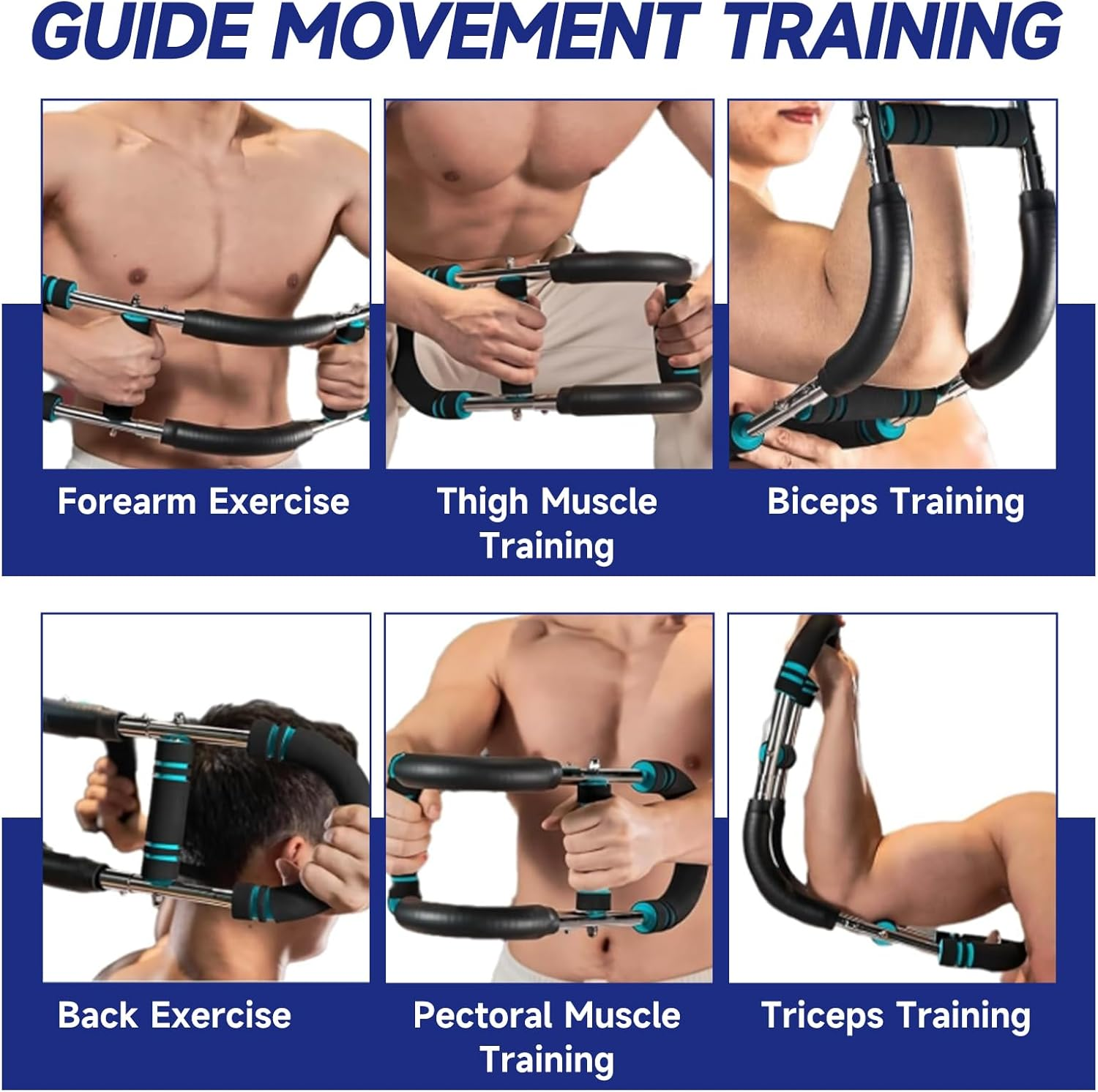 Twister Arm Trainer, Adjustable Forearm Trainer, Portable Chest Workout Equipment for Men, 44-88LBS Arm Twister, Home Exercise & Fitness Equipment - Blue image number 2