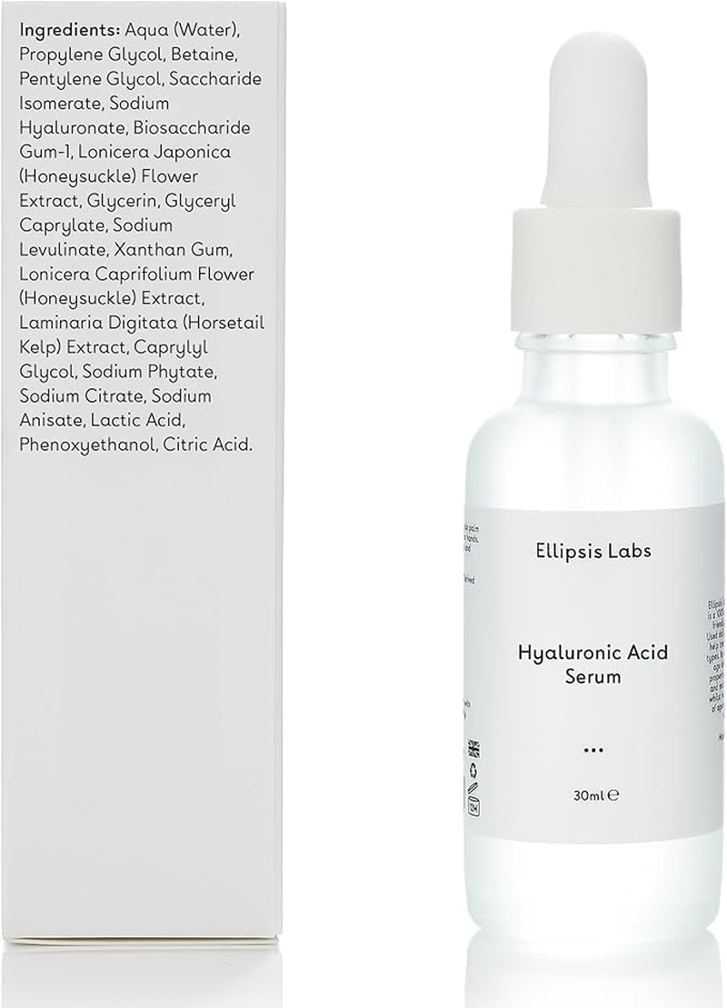 Hyaluronic Acid Serum by Ellipsis Labs &ndash; Vegan-Friendly Facial Serum for Intense Hydration and Moisture, Improves Elasticity, Softens Skin, Non-Greasy Formula for All Skin Types, 30Ml image number 1