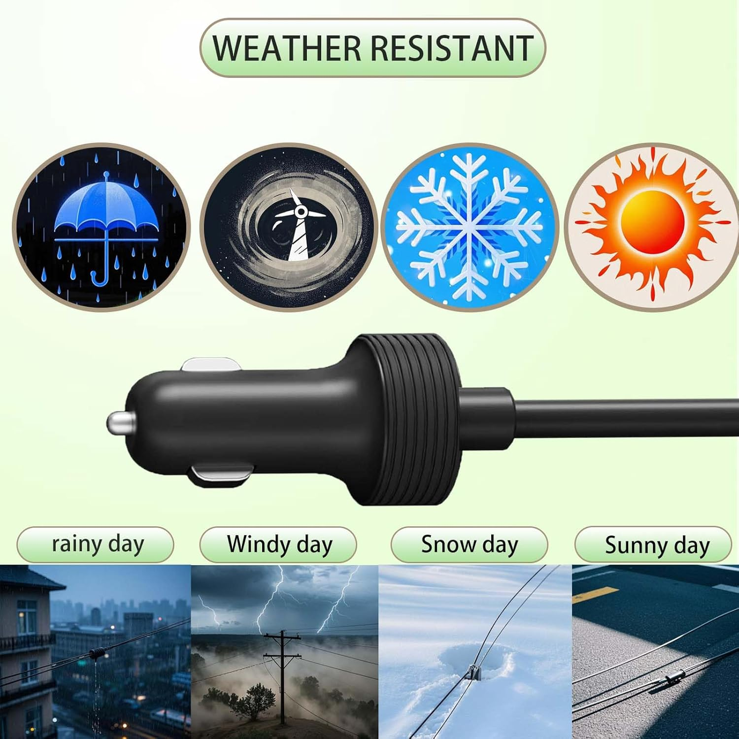 Loimon 12V Car Cord, for Starlink Mini, 3M/10FT in Length. Car Power Cord, for Use in Car, Rvs, Trucks and Ship