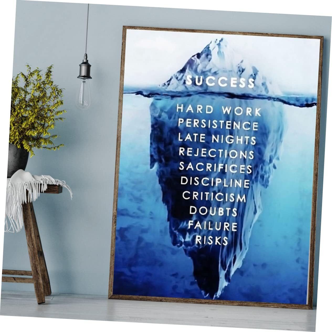 ULDIGI 1Pc Nordic Iceberg Landscape Decorative Wall Painting Frameless Nonwovens Art for Home Living Unique Wall Decor and Pictures Ornaments image number 2