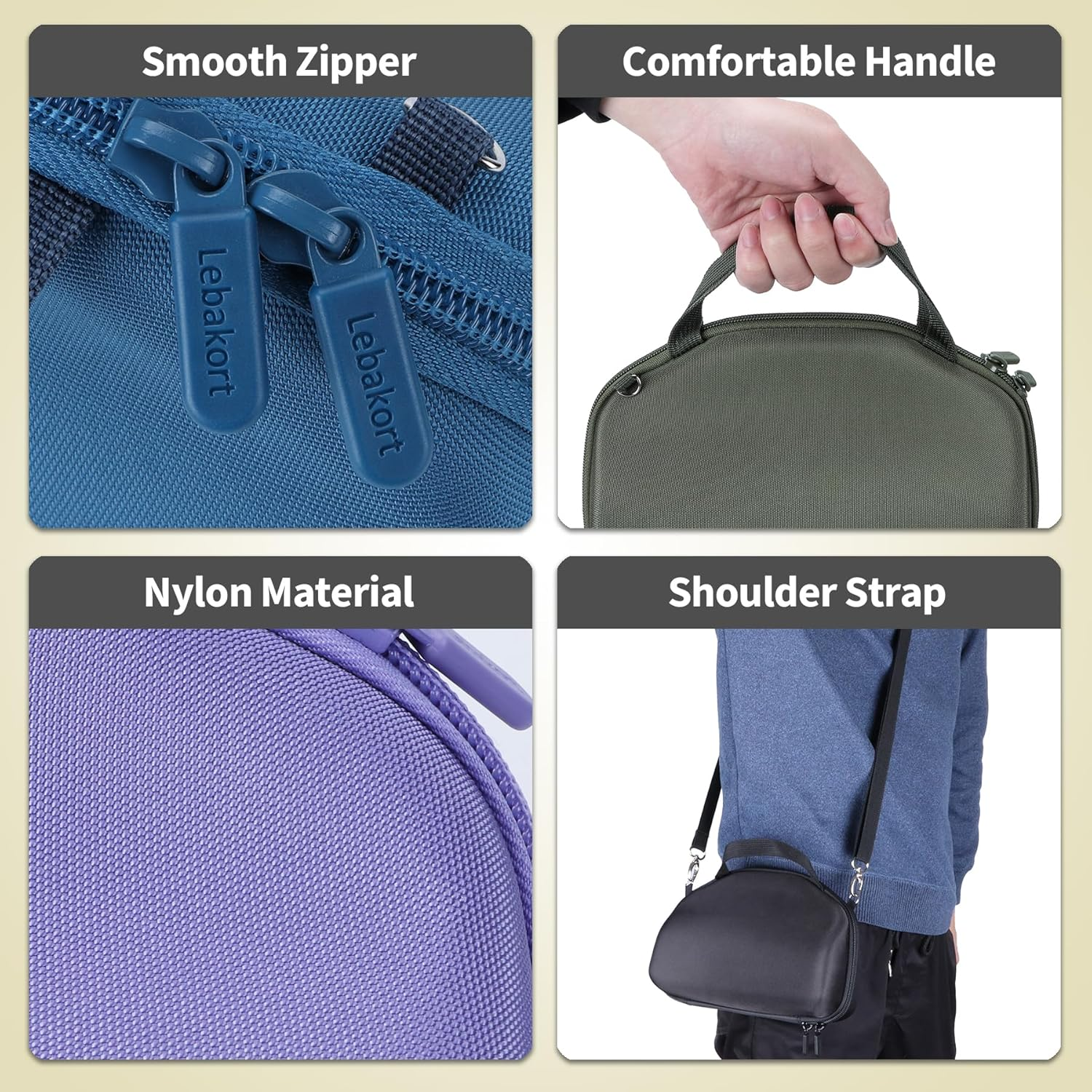 Lebakort Hard Case Compatible with JBL Charge 6 Waterproof Speaker, Black Case, Charge 6 Case - Military Green image number 7