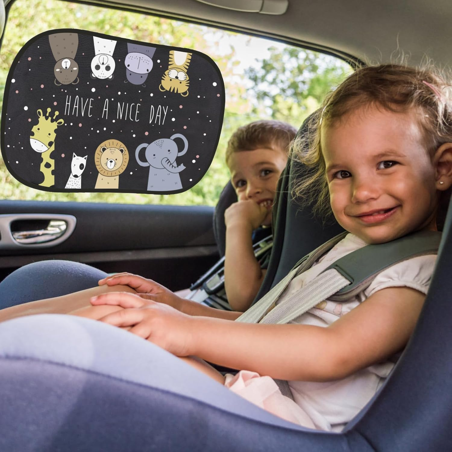 2 Pack Car Sun Shade Side Window Sunshade Side Window Provent to Block UV Rays 98 SPF for Maximum Sun Protection for Kids Pets Cars Trucks Suvs image number 1