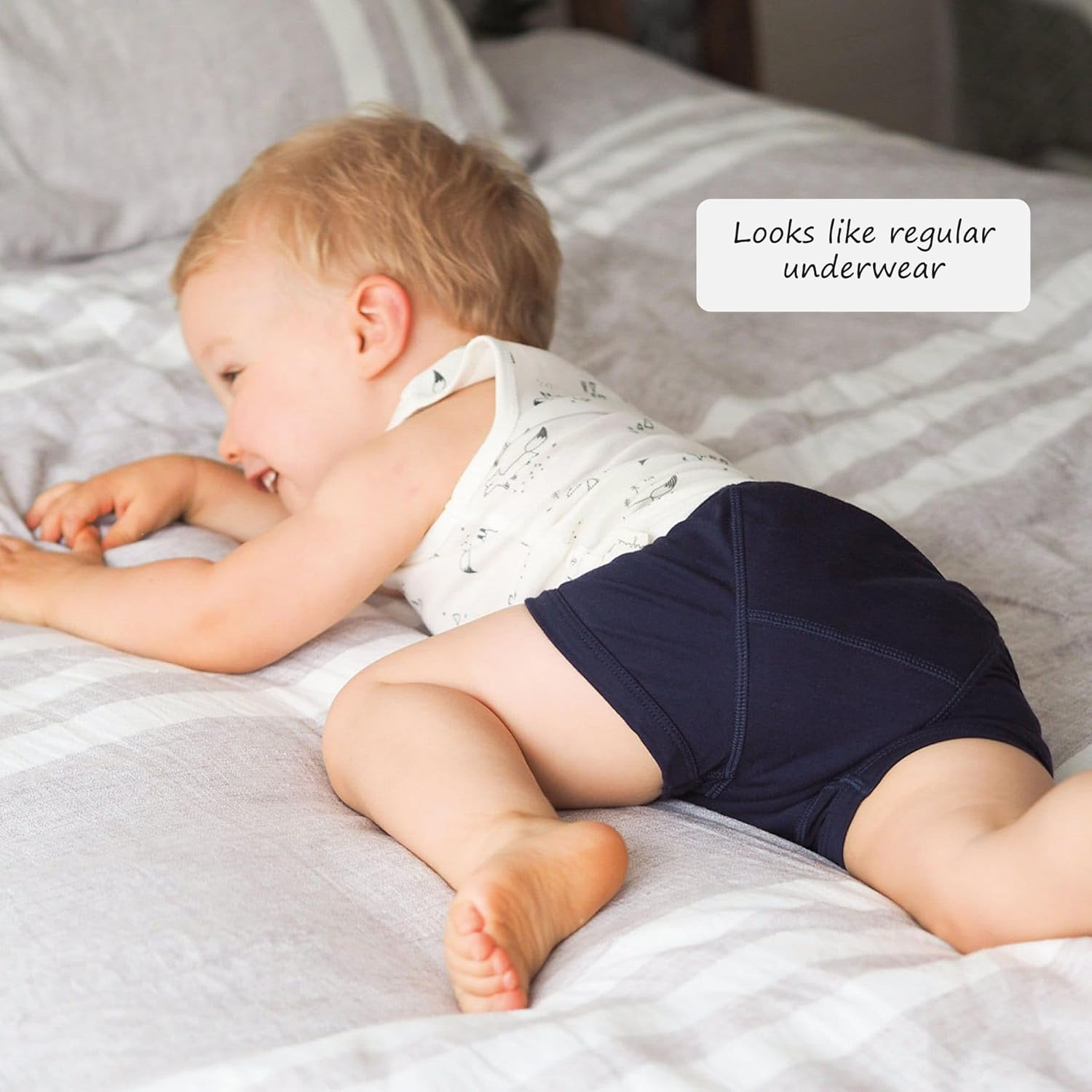 Conni Kids Tackers Sports Washable Pull up Boxer Pants for Toilet Training and Youth Incontinence - 3 Pack - Navy 4-6 image number 3