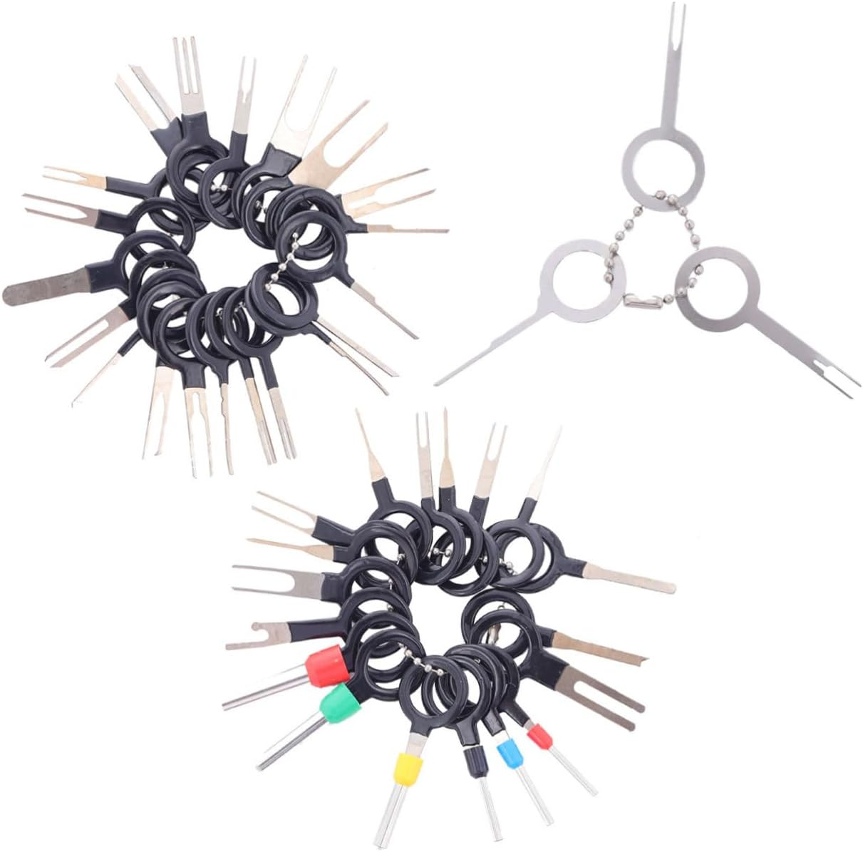 HAPINARY Automotive Terminal Tool Kit Wire Harness Pin Extractor Plastic Handle Steel Spring Plate Easy Terminal Removal image number 5