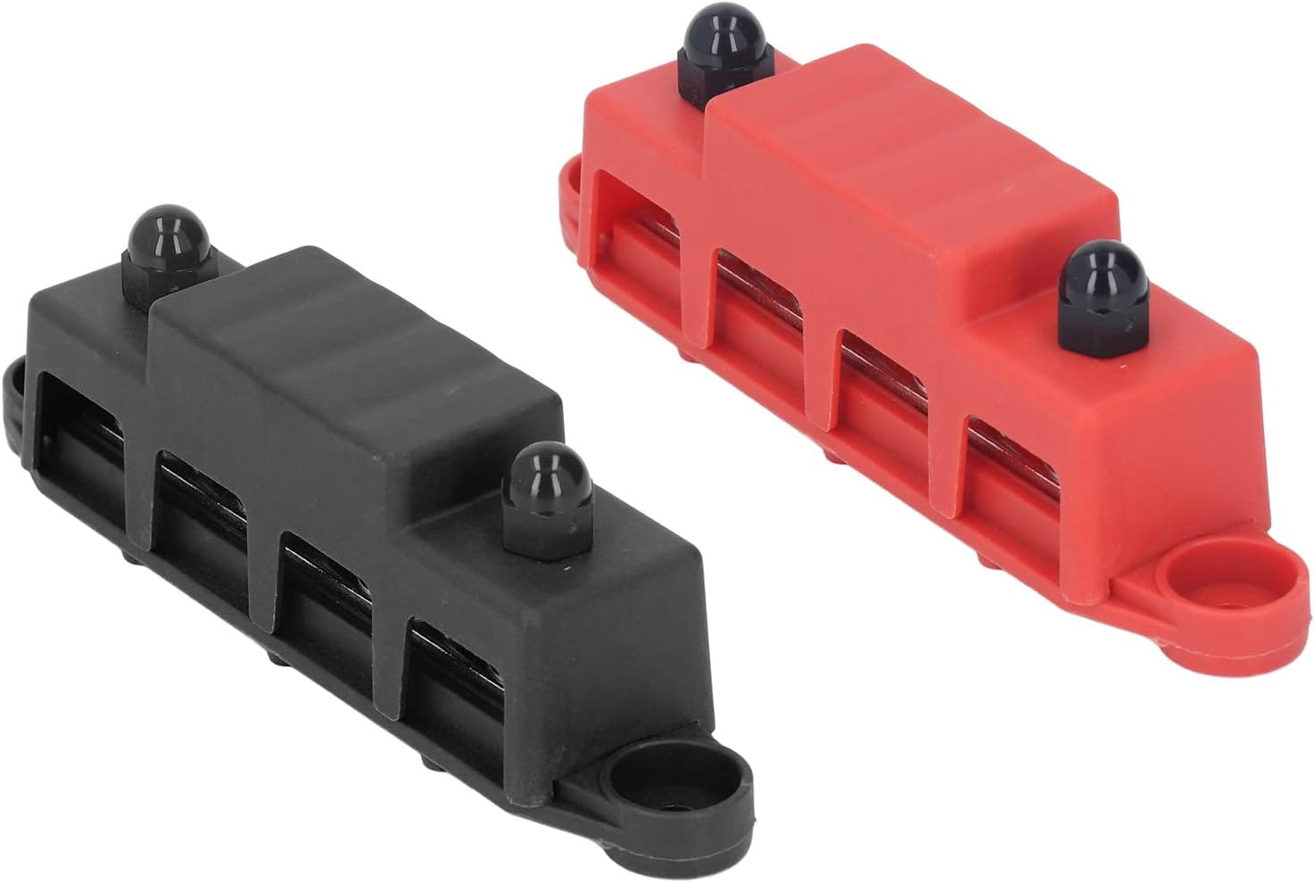 2Pcs Power Distribution Block, 250A DC 48V 4 Termina Marine Bus Bar for Boat Automotive Solar System, M8 Screw Car Audio Power Distribution Box for RV image number 6