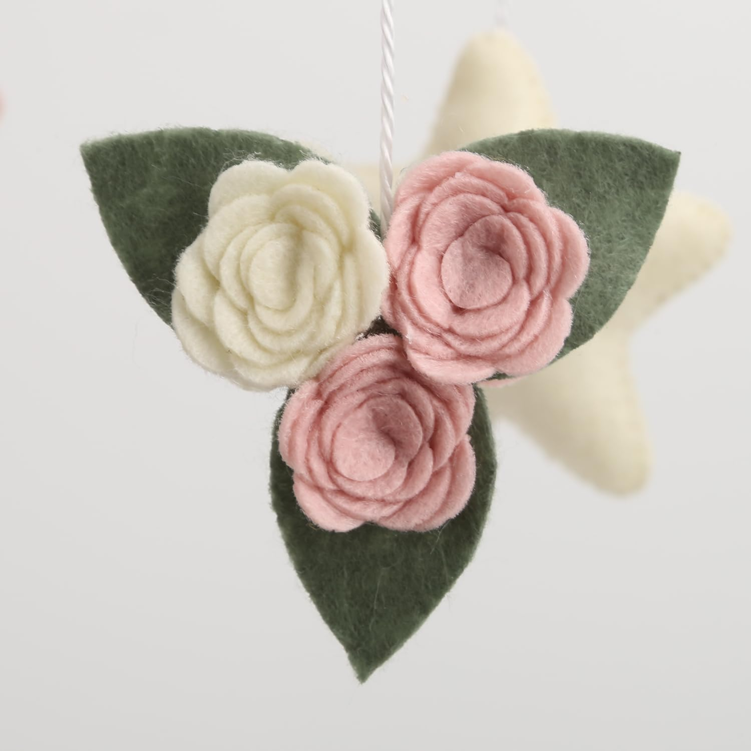 Deer Butterfly Baby Mobile for Crib, Woodland Crib Mobile for Bassinet, Pink Baby Girls Nursery Mobile image number 1