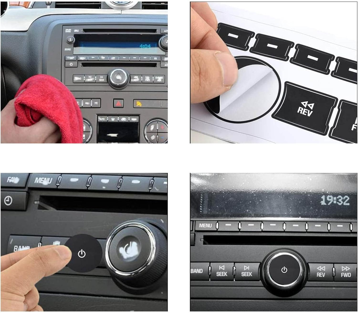 2Pcs AC Dash Button Decal + Radio Button Repair Kit Stickers, Decal Replacement for 2007-2015 GM Vehicles Car SUV Van Truck Chevy Accessories image number 4