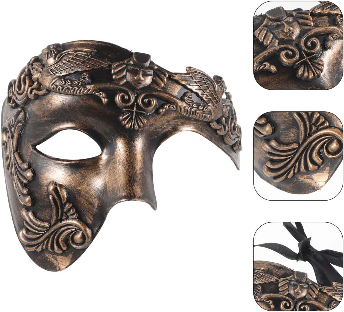 Ifundom Mardi Gras Masquerade Mask Venetian Party Mask Vintage Antique Masks for Cosplay Carnival Mask Props Halloween Mask image number 5