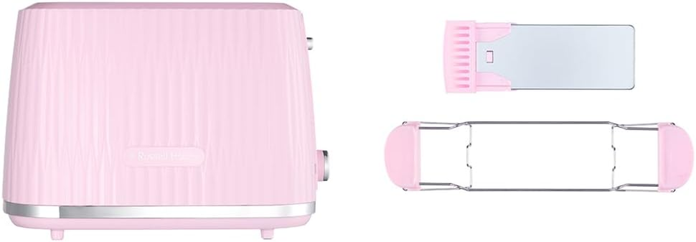 Russell Hobbs 2 Slices (6 Roasting Levels, High Lift Function, Frozen Bread Settings, Heating and Stopping Function, Heating Grate Included, Textured Exterior) Eden Rosa 27372-56 - Green image number 2