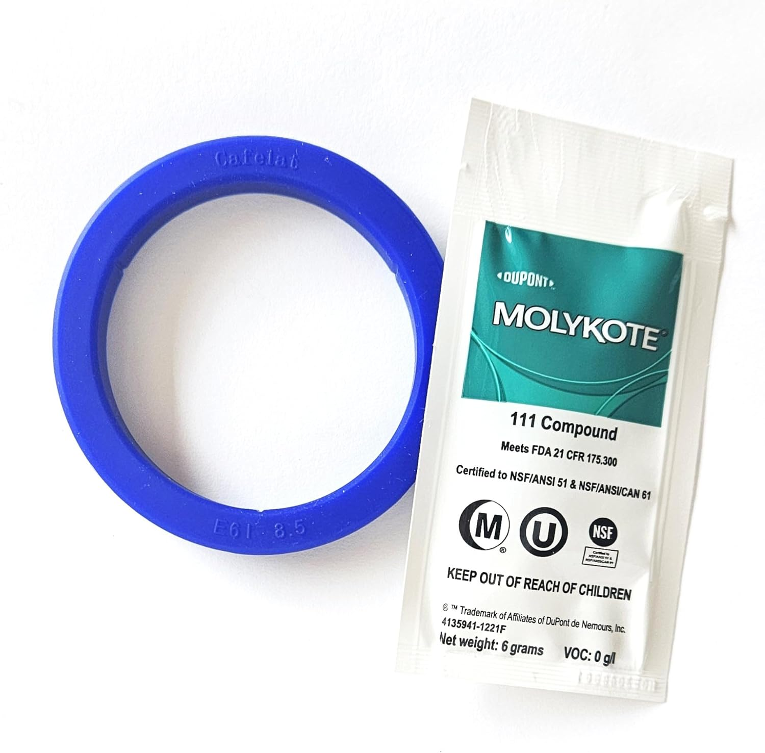 Gasket Made for E61 Espresso Machines. Cafelat Gasket 8Mm and Molykote 111 Grease. Compatible with Rocket Espresso, ECM, Quickmill, Vibiemme, Lelit 58Mm, Wega, San Remo.