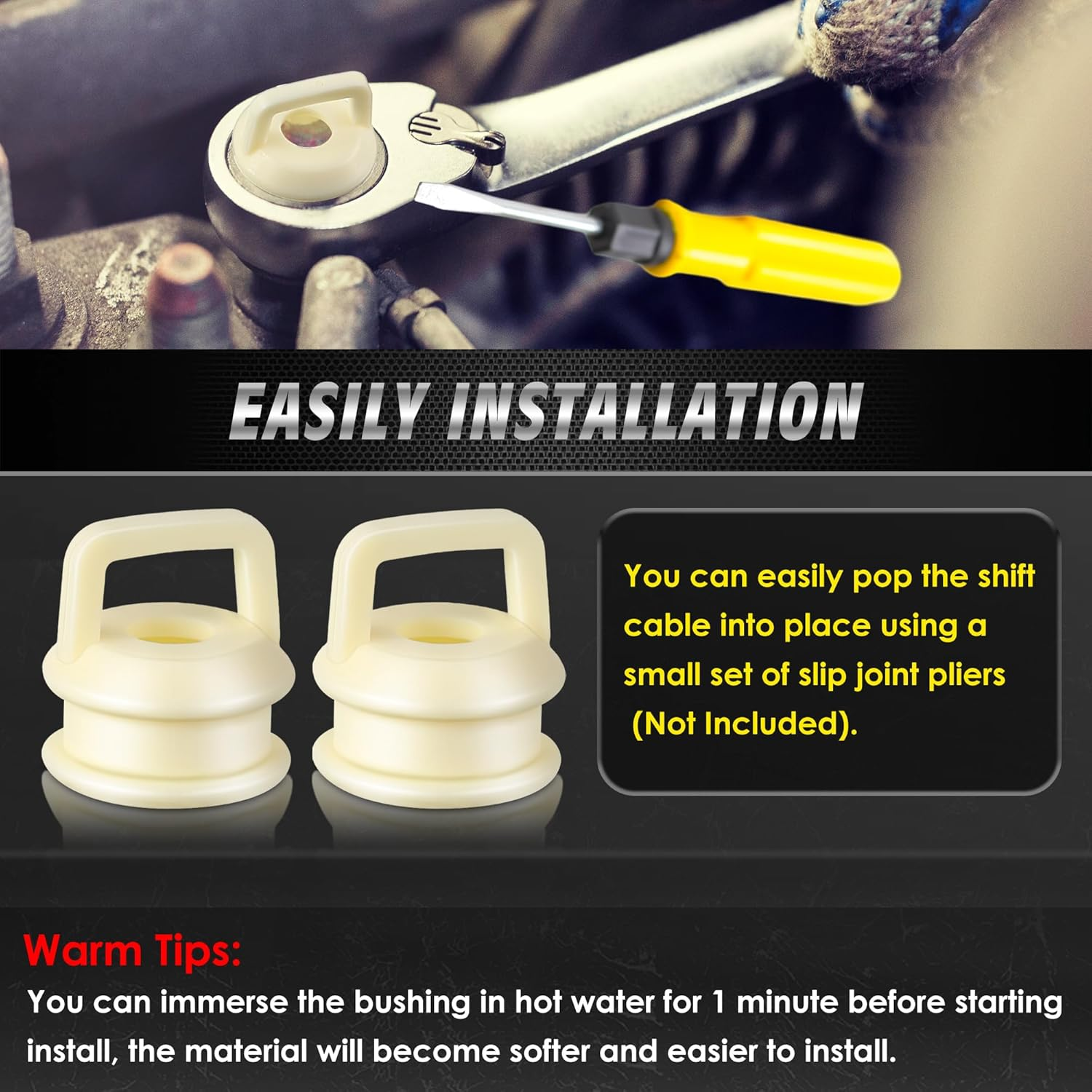 Gulfmew 2 Set/6 Pcs 14104 Shift Cable Bushing Kit 15276979 52855956AG Clip Compatible with Chevrolet 1500 2500 3500 4.3L 5.3L 6.0L 6.2L 6.6L Compatible with Cadillac/Buick/Gmc image number 5