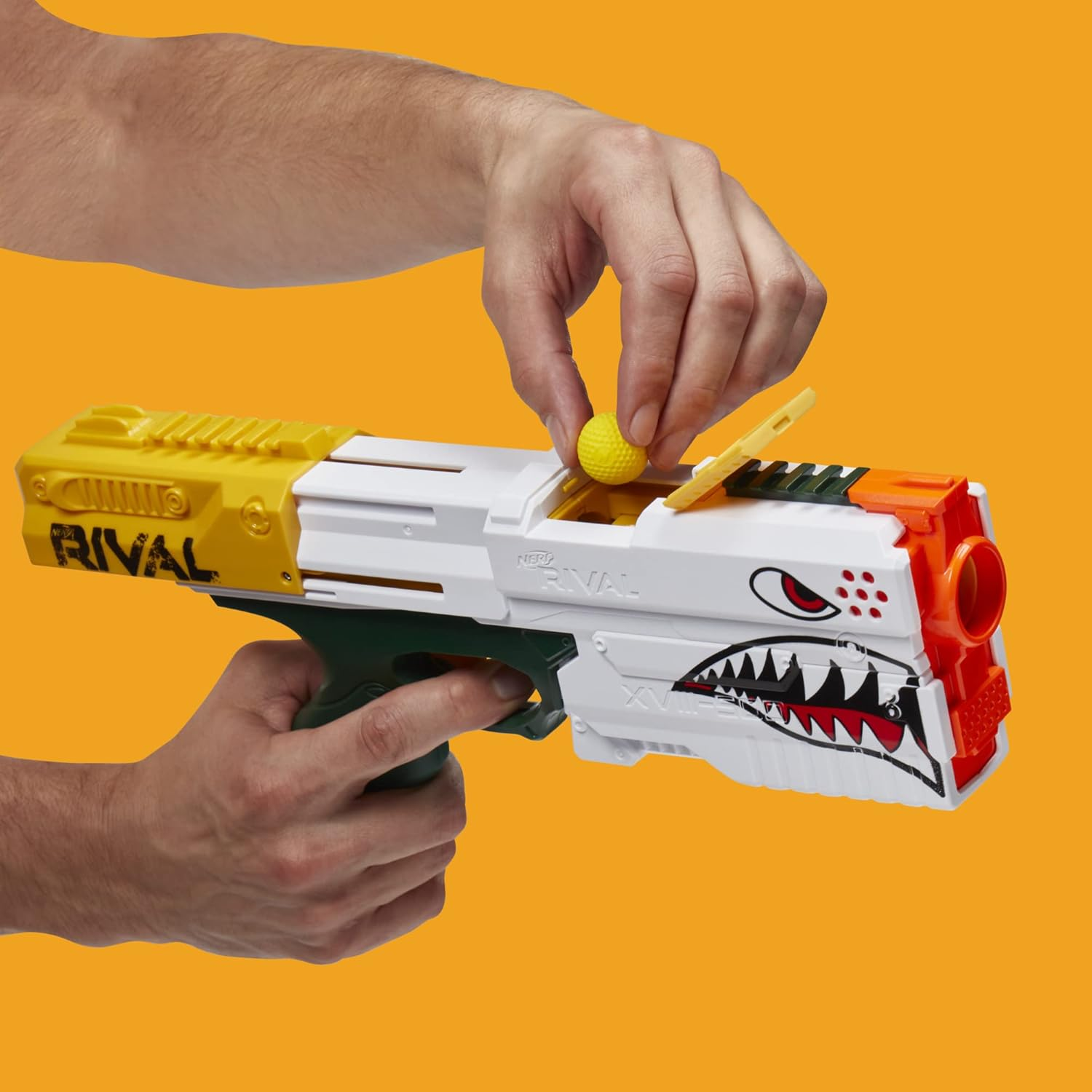NERF Rival Kronos XVIII-500 Blaster, Breech-Load, 5 Rival Rounds, Spring Action, 90 FPS Velocity, White Color Design (Amazon Exclusive), (F4729) image number 3