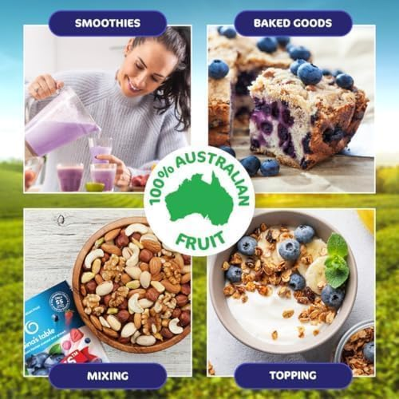 Gina&rsquo;S Table &ndash; Freeze Dried Fruit 18G &ndash; Low Calorie Snacks for Kids & Adults &ndash; Natural Fruit Snacks &ndash; Freeze Dried Berries (Blueberries & Strawberries) &ndash; 10 Count image number 2