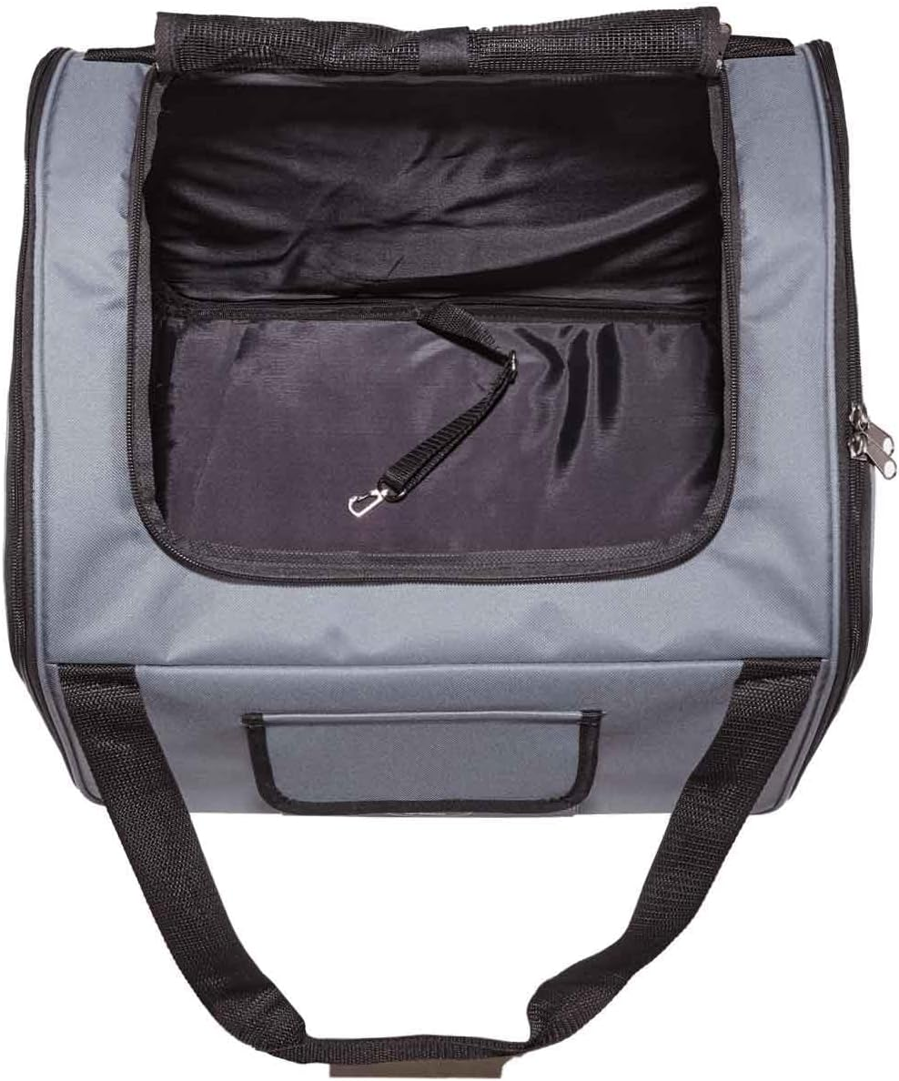 Pet Carrier Dog Cat Car Booster Seat Portable Soft Cage Travel Bag Foldable (Grey) image number 5