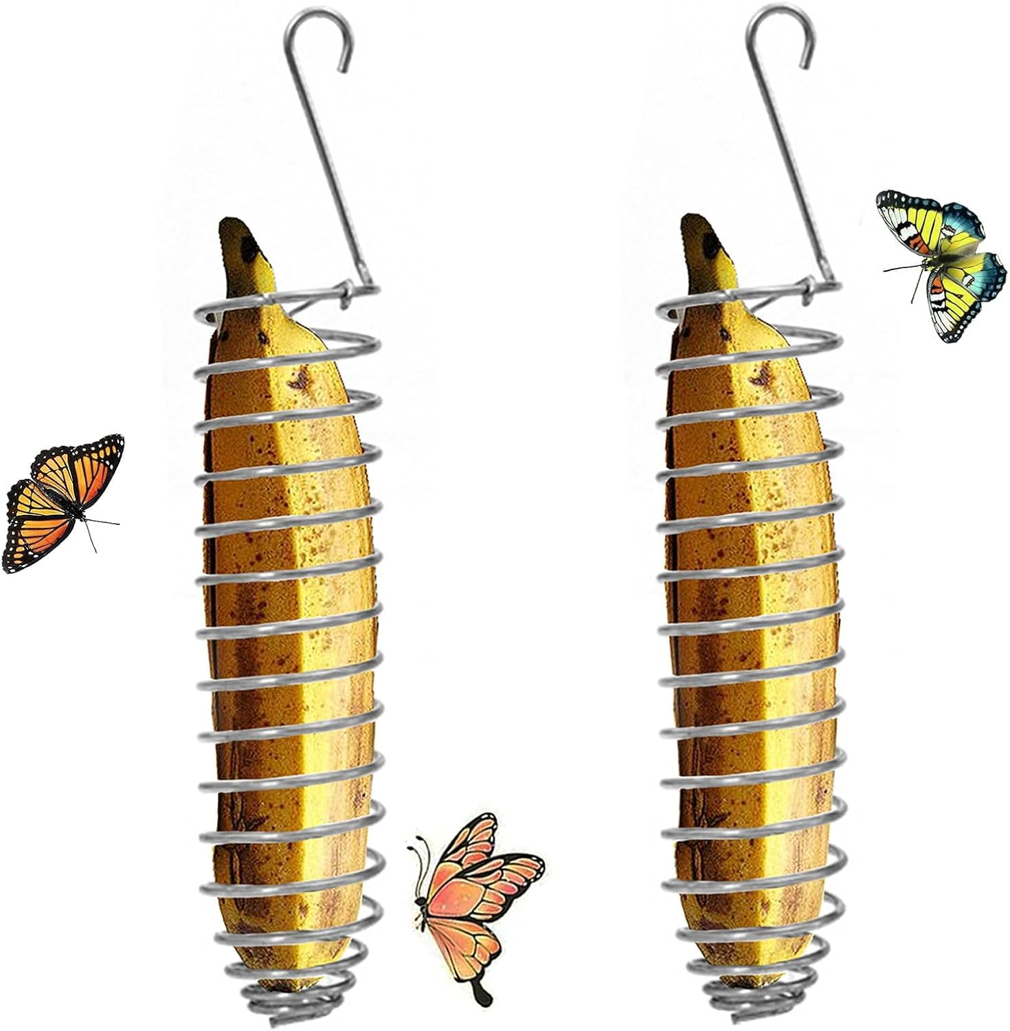 2Pcs Butterfly Banana Holder for Outside, Outdoor Banana Hammock, Hangable Butterfly Feeders Stand for Garden, Backyard image number 2