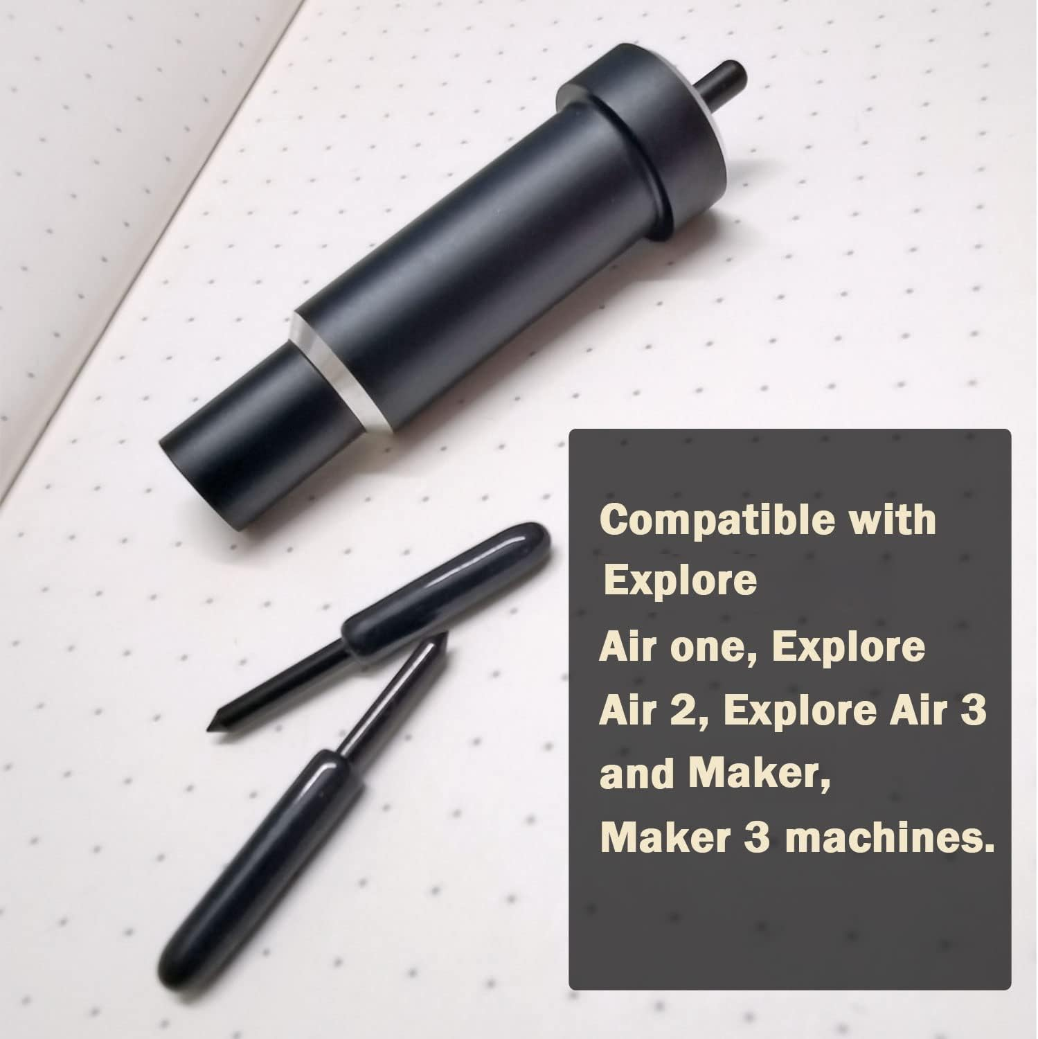 Explore Deep Cut Blade and Housing for Cricut Maker, Niantime Replacement Deep Point Blade Compatible with Explore Air2/ Air3/ Maker/Maker 3 Cutting Machines (2 Deep Cut Blades and 1 Housing Included) - Black image number 2