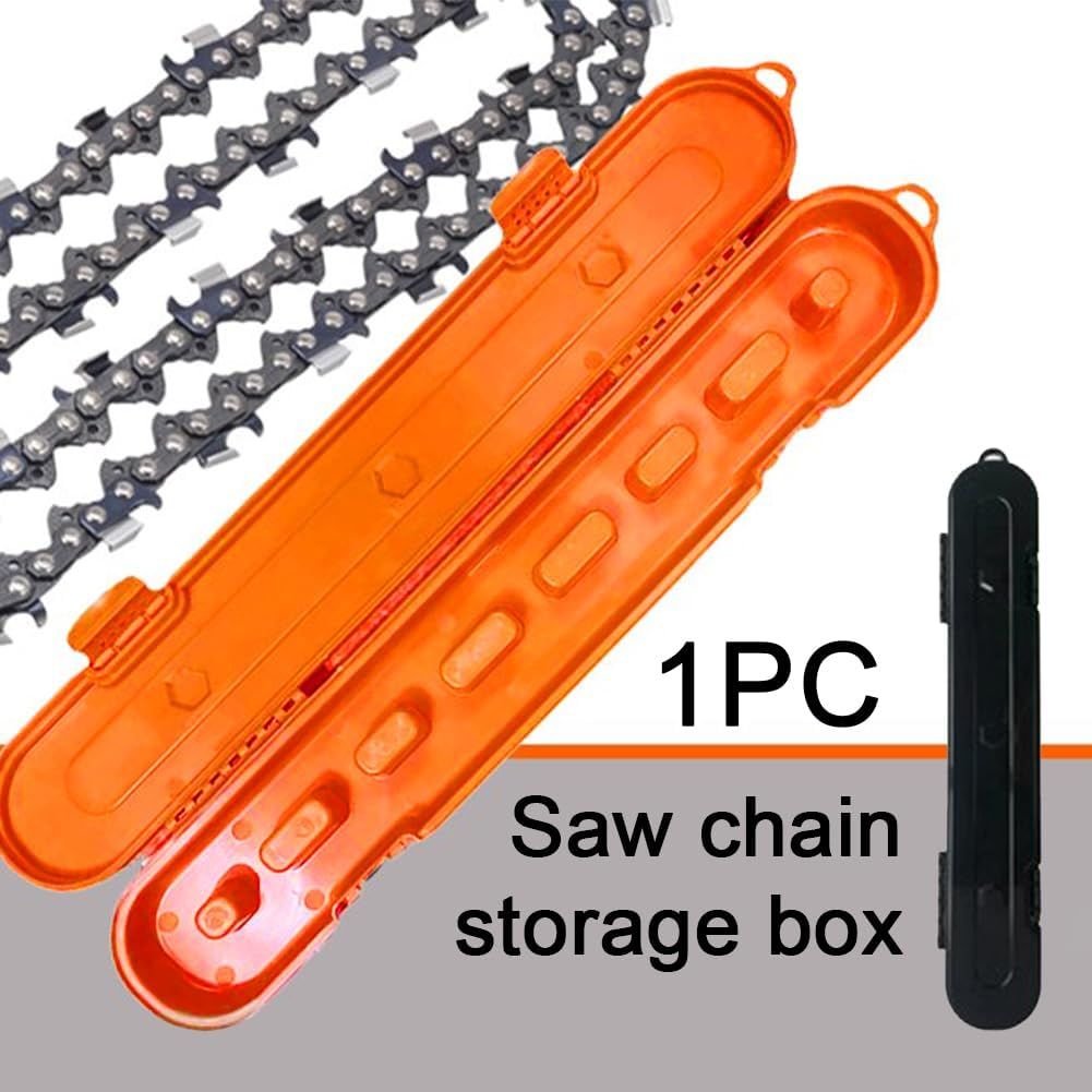 Locker for 6-20Inch Portable Plastic Home Chainsaw Chain Storage Case Waterproof(Orange) image number 3