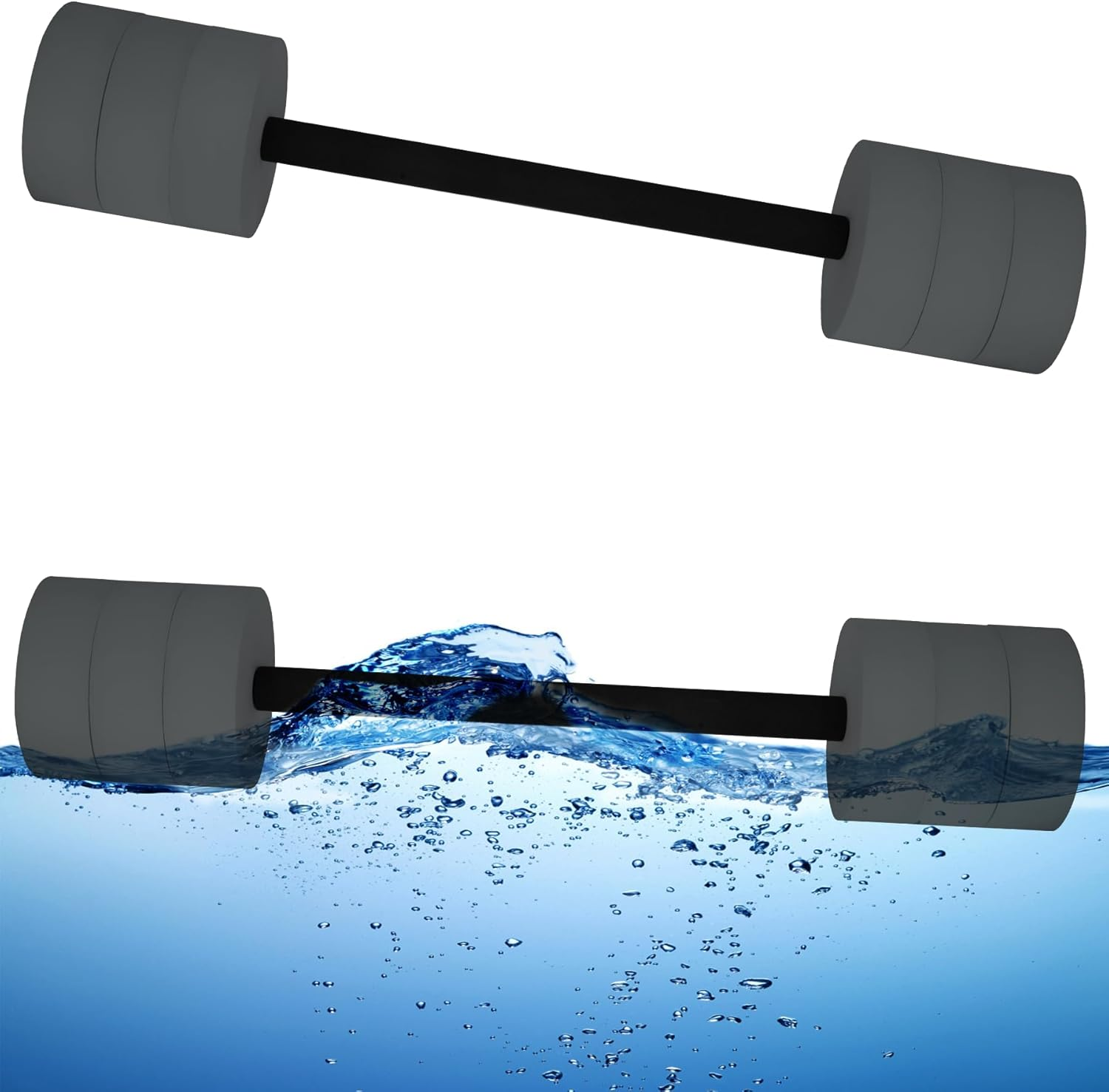 Hikeen Aquatic Exercise Dumbbells Water Dumbbell Pool Resistance Aquatic Fitness Barbells with 4 High-Density EVA Foam Pool Weights Dumbbells, for Water Aerobics Weight Loss