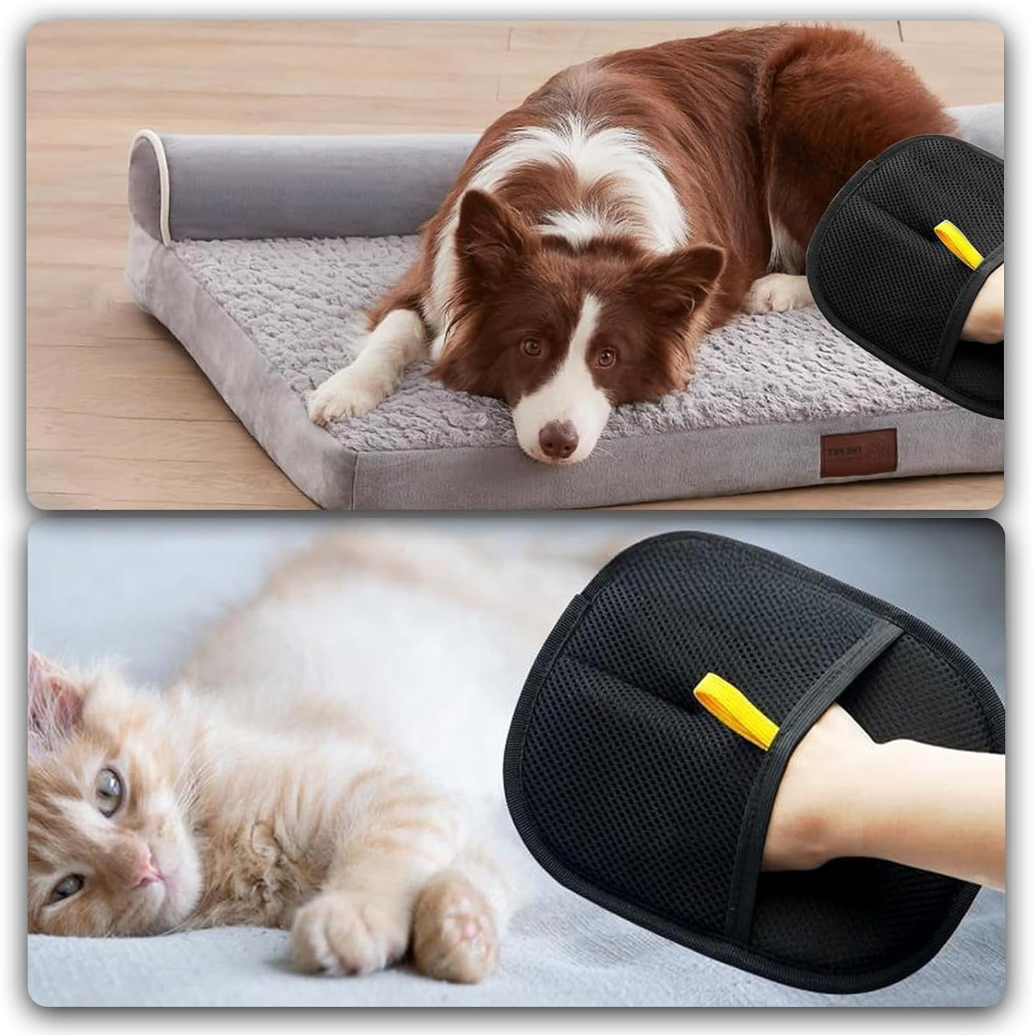 ONBPIY Pet Hair Removal Glove 2025 - Double Sided Reusable Cat Dog Grooming Mitt, Magic Brush Pet Hair Remover, anti Static Fur Catch Glove for Sofa, Car & Home Cleaning (1PCS) image number 3