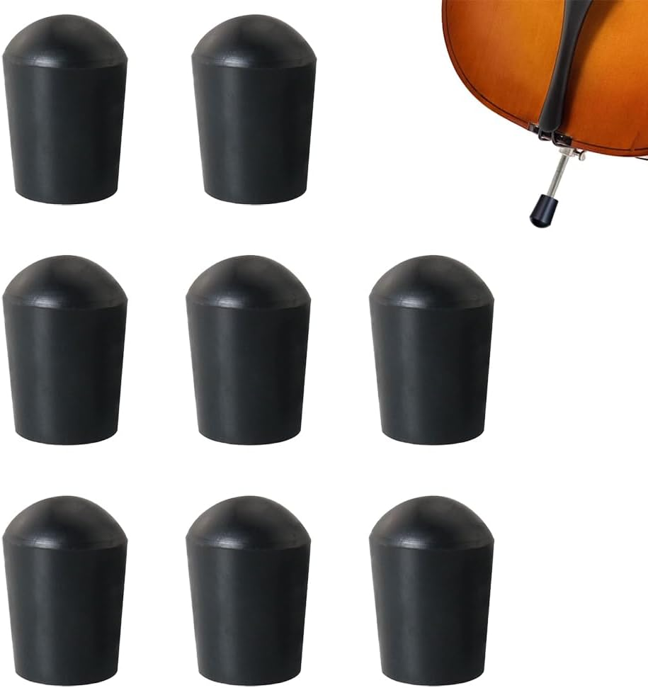 Cello Endpin Stopper Tips, 8-Piece Set, Rubber Anti-Slip Anchor Accessories for Double Bass image number 3