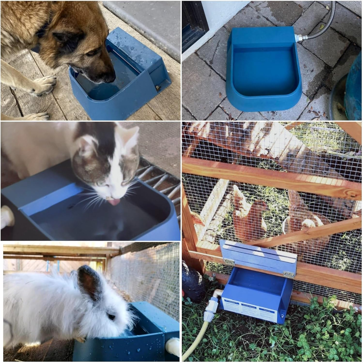 Enjoying Dog Automatic Waterer Bowl 2L Outdoor/Indoor Auto Pet Water Dispenser Float Valve Livestock Waterer for Dog Cat Chicken