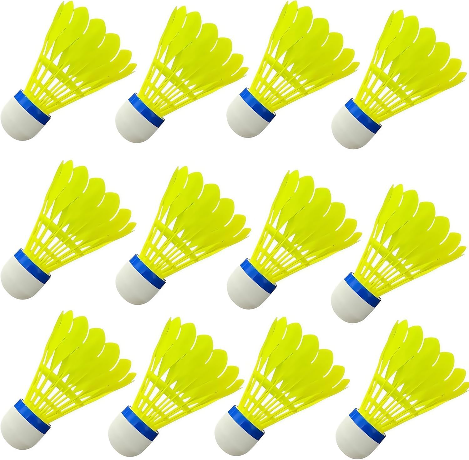 Limcryspp 12 Sets of Durable Nylon Badminton Shuttlecocks, Highly Durable Badminton Competition Equipment for Aviation Training image number 1