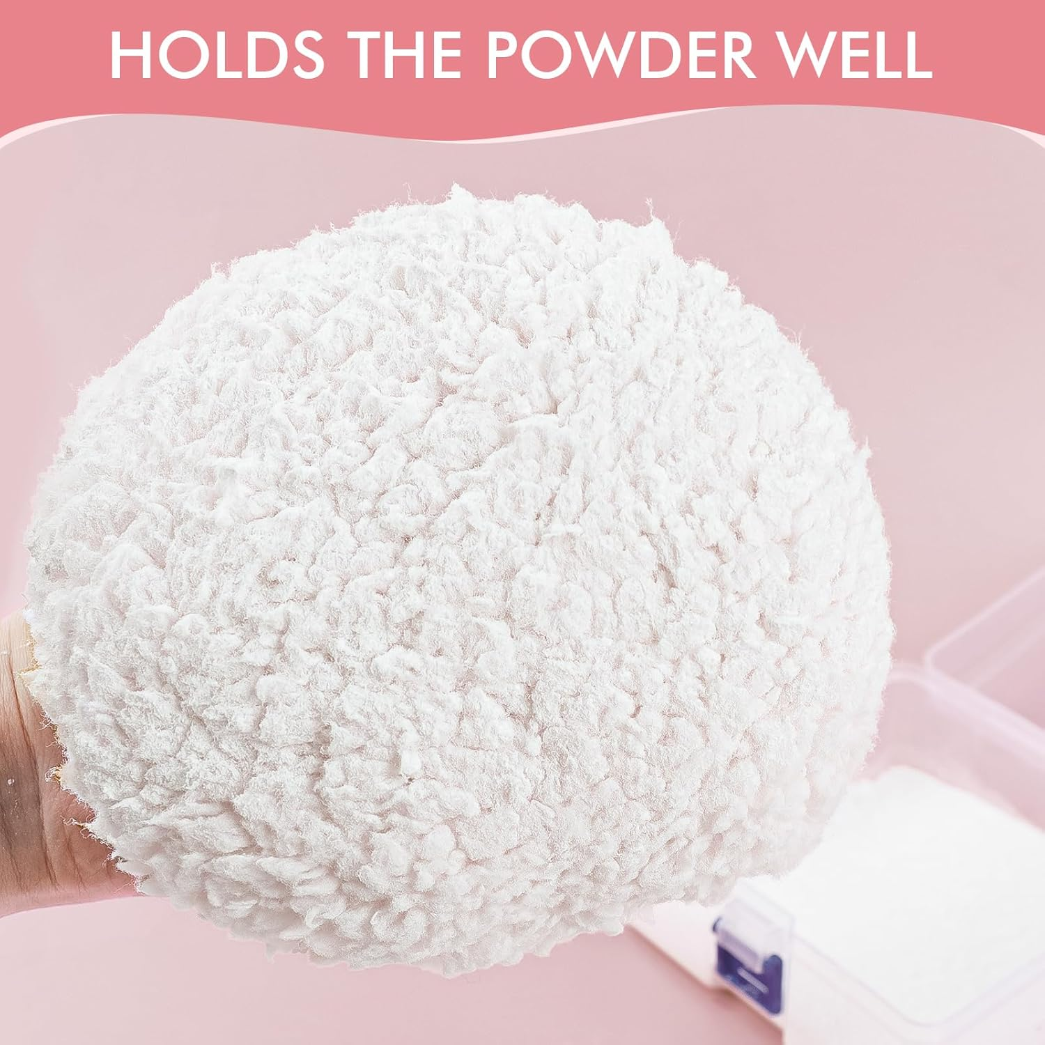 WSYUB Powder Puff, 6 Inch Extra-Large Powder Puff for Body Powder, Body Powder Puff, White image number 6