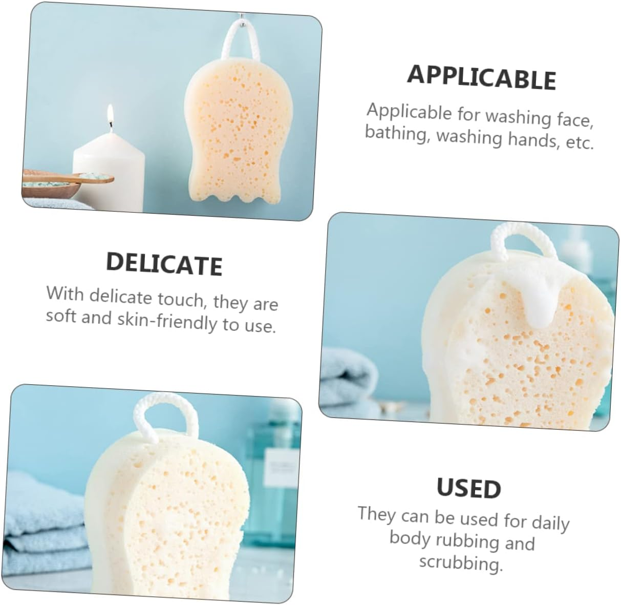 2Pcs Soft Exfoliating Shower Balls for Gentle Skin Cleaning Practical Rubbing Balls for Daily Body Scrubbing White Mesh Bath Sponge image number 6