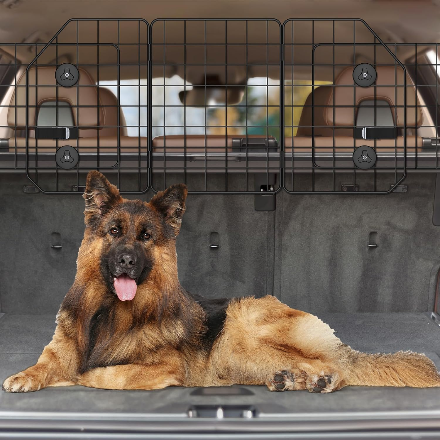 OYEAL Dog Car Barrier for SUV Adjustable Pet Car Divider Universal-Fit Back Seat Dog Separator Gate for SUV, Cars, Trucks, Black