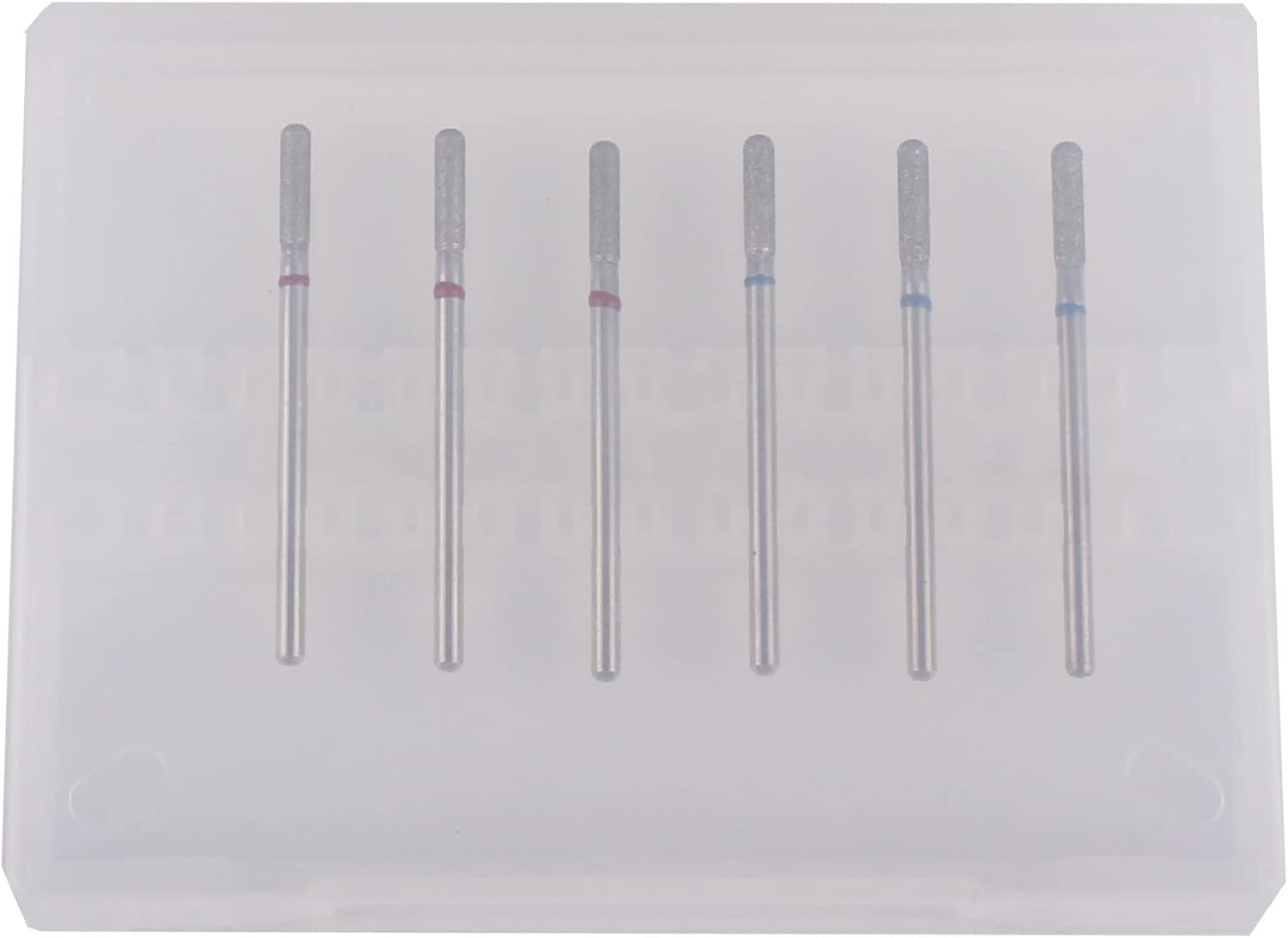 MZCMSL 6Pcs Cylinder Cuticle Bits, Safety Manicure Drill Bits for Nail Prep, 3/32 Shank Diamond Nail Bits (Fine & Medium) image number 1