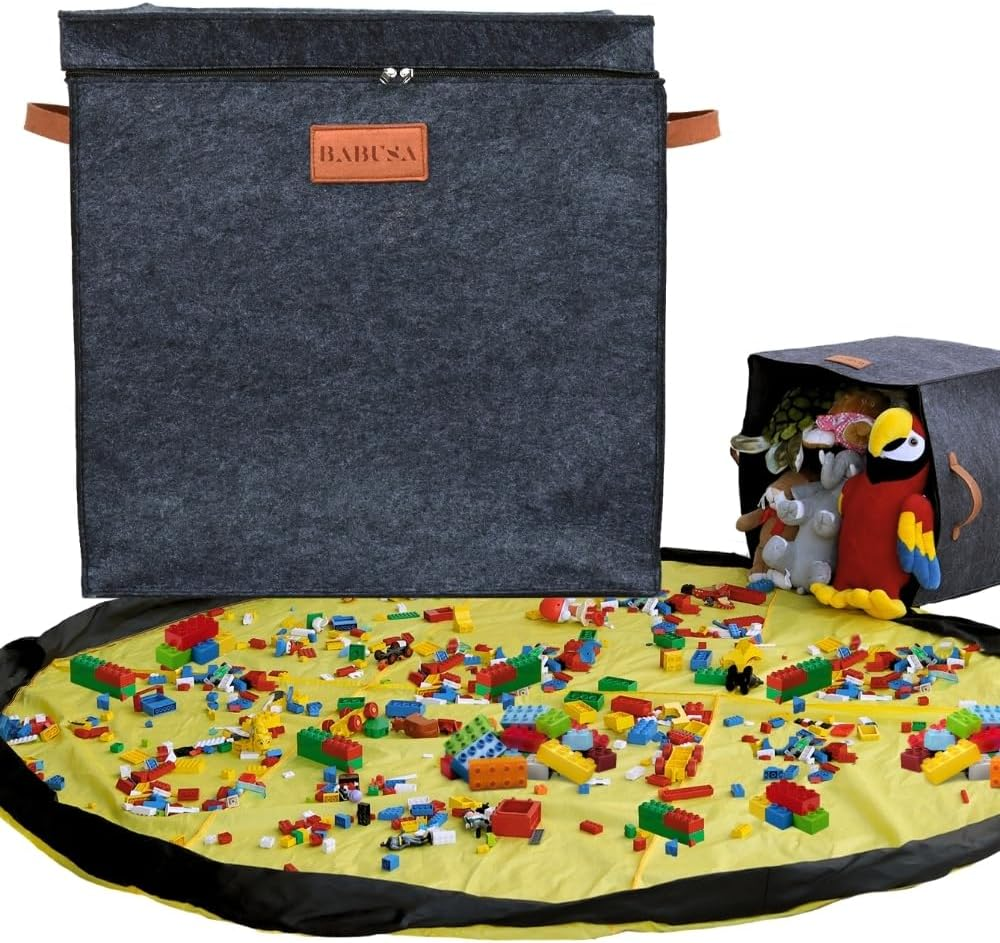 &ldquo;Toy Storage Basket & Play Mat &ndash; Extra Large 3-In-1 Toy Organizer Bin for Kids &ndash; Foldable Toy Box for Boys & Girls &ndash; 19.6&rsquo;&rsquo; X 19.6&rsquo;&rsquo; X 19.6&rsquo;&rsquo; &ndash; Quick Clean-Up & Play Area Solution&rdquo;
