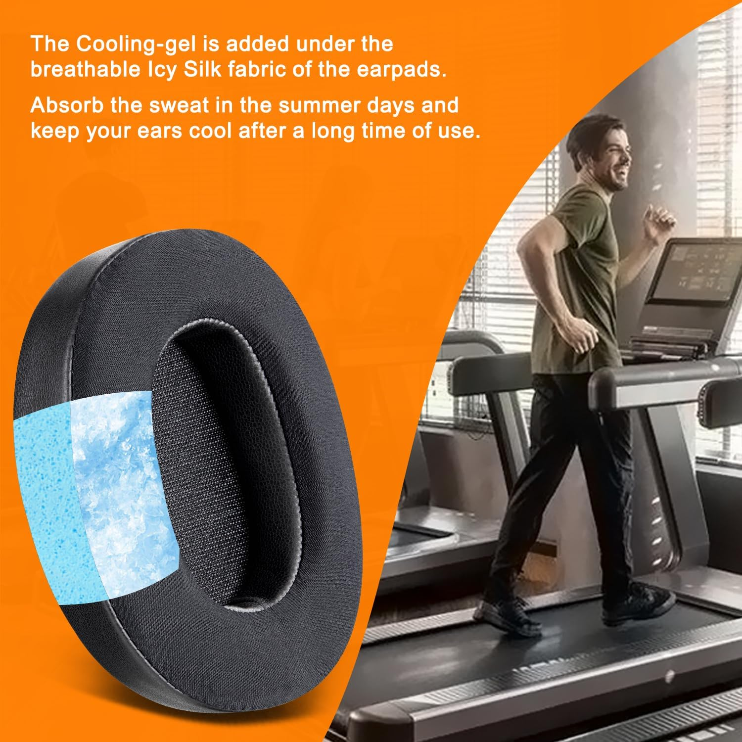 SOULWIT Cooling Gel Ear Pads Cushions for Sony WH-XB900N/WH-CH710N(WHCH710N WHCH710 CH710)/WH-CH720N(WHCH720 CH720)/WH-RF400(WHRF400)/MDR-RF895RK, Ear Pads Cushions with Noise Isolation Foam - Black image number 4