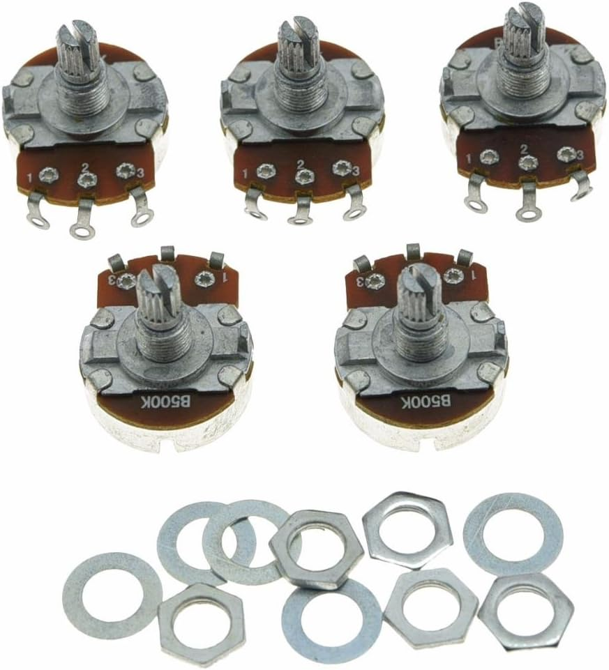 Dopro 5Pcs Linear Guitar Pots Volume 250K Electric Guitar Large Pots 24Mm Base with Short Split Shaft Guitar Potentiometer B250K image number 4