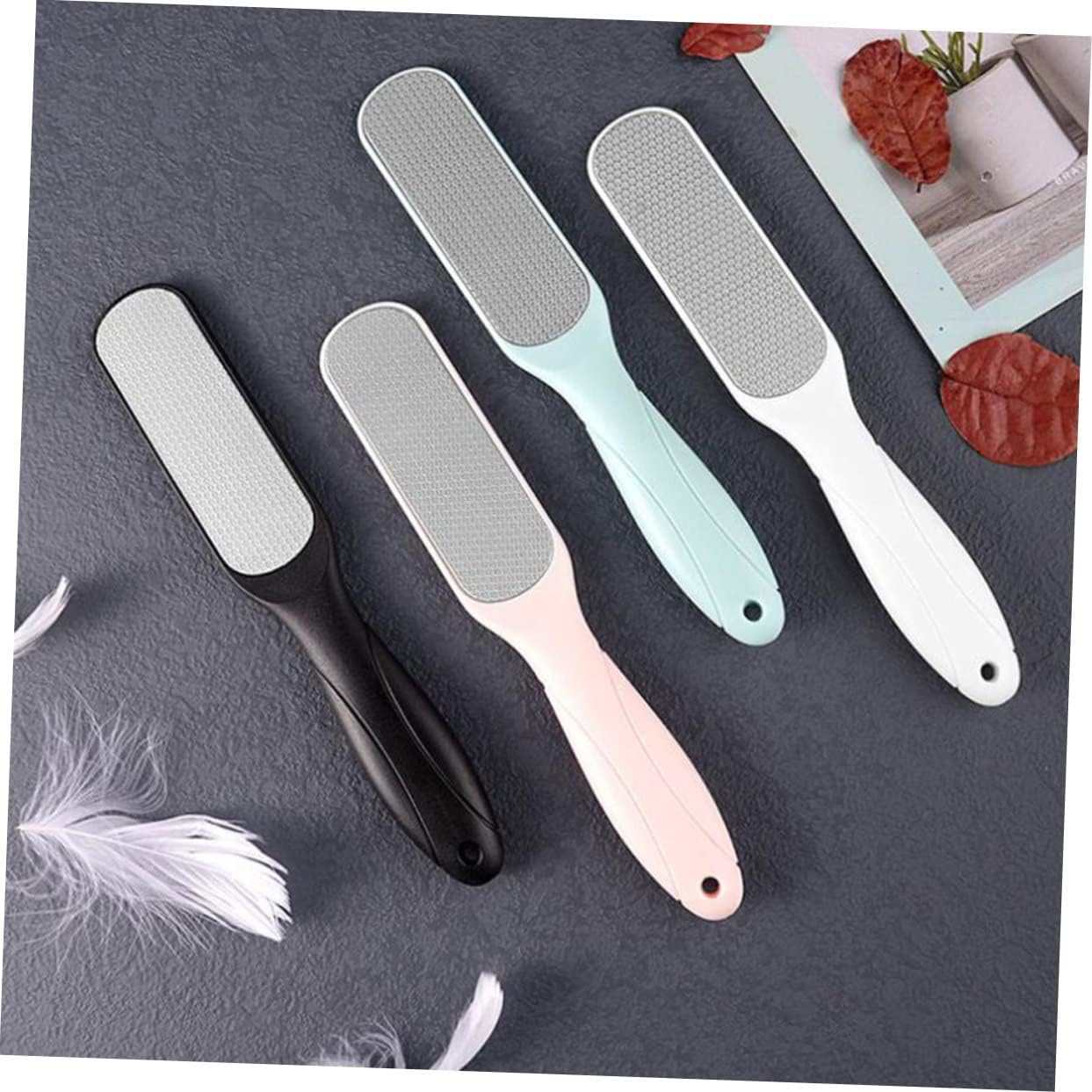 FOYTOKI 4Pcs Stainless Steel Foot File and Callus Remover Pedicure Kit with Dual-Sided Rasp for Dead Skin Removal Household Foot Care Tool Suitable for Pedicure and at Home image number 2