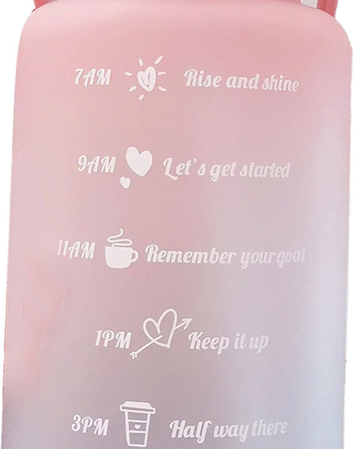 2L 67Oz Water Bottle with Motivational Time Marker with Straw Frosted Plastic Reusable Leakproof Drop Resistant and Drink Bottle for Fitness Gym Sports Workout image number 5