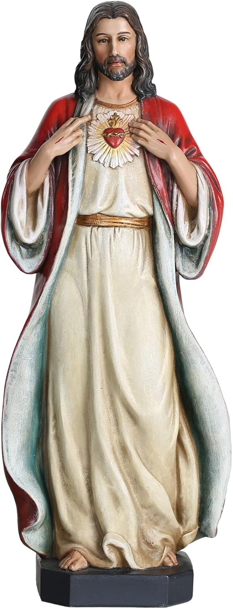 BC Catholic Sacred Heart of Jesus Statue, Jesus Christ Figure, Religious Gifts, Inspirational Indoor Home Decor, 10 Inches H, Hand Painted by Buildclassic image number 6