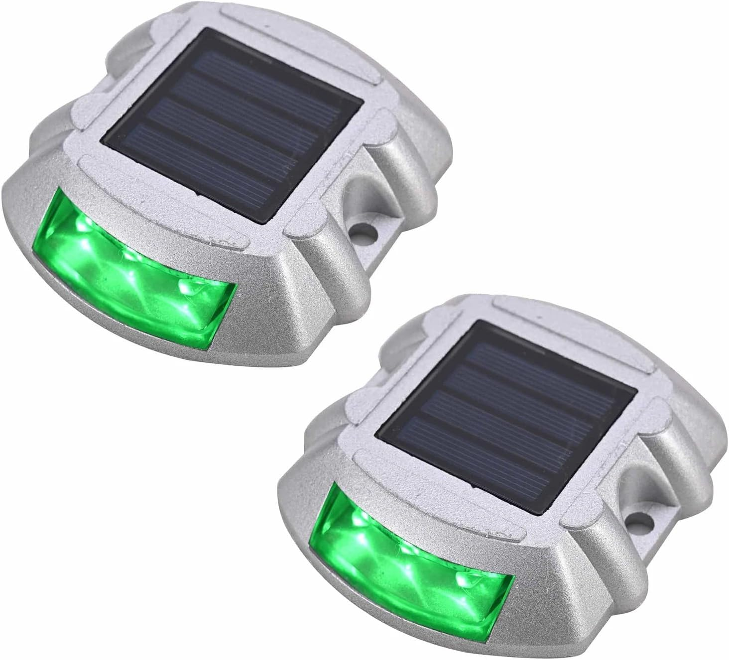 Driveway Solar Lights,Waterproof Outdoor Road Steps Deck Pathway Lights,White 2 PCS