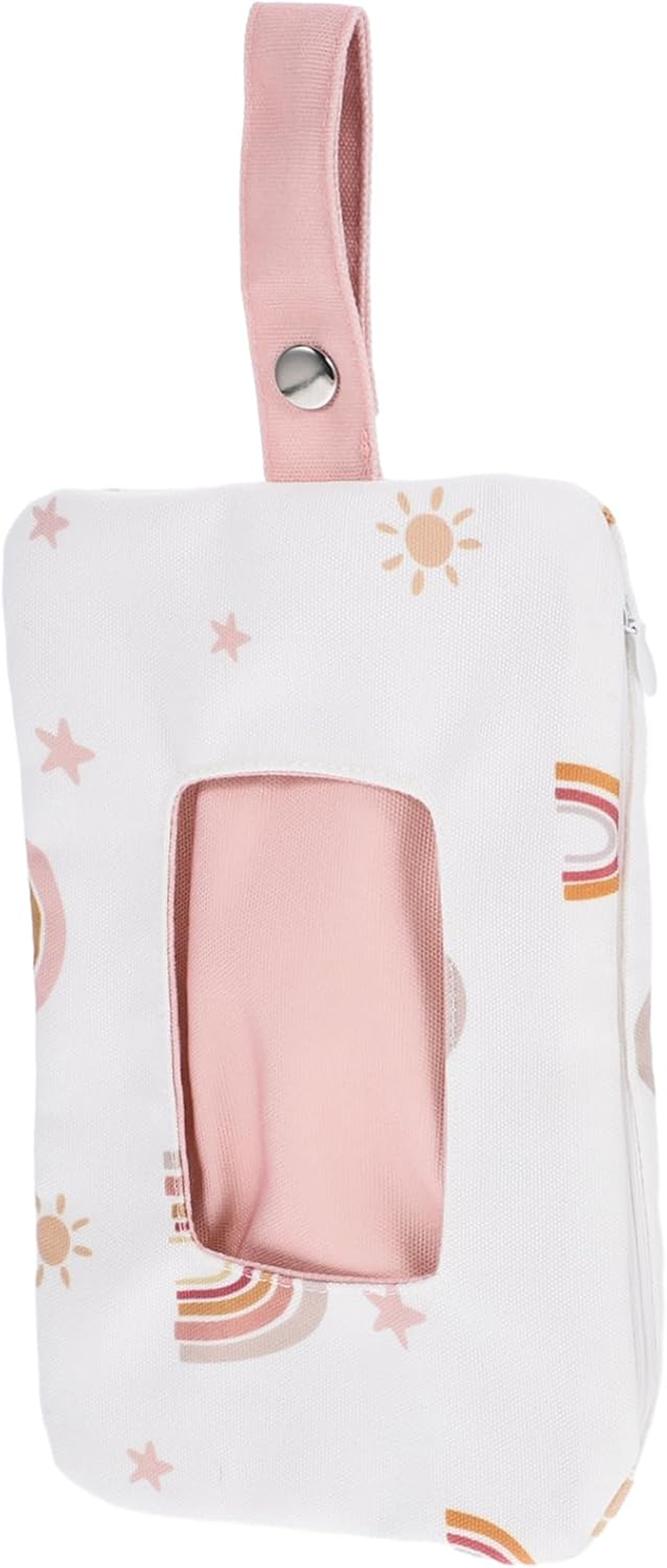 Small Wipes Dispenser Bag Portable Wet Tissue Box Easy Access Loop Stylish Cartoon Design image number 1