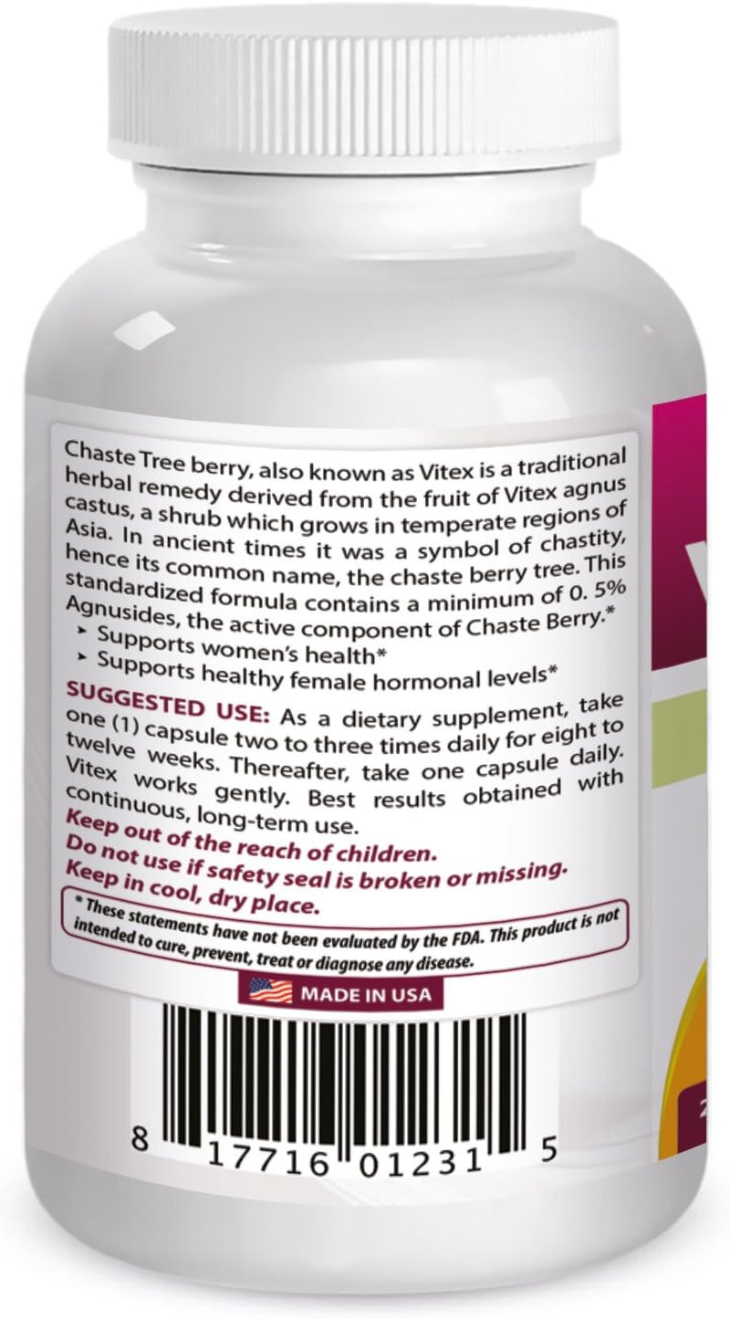Best Naturals Vitex Chasteberry 400 Mg 250 Capsules (Pack of 2) image number 2