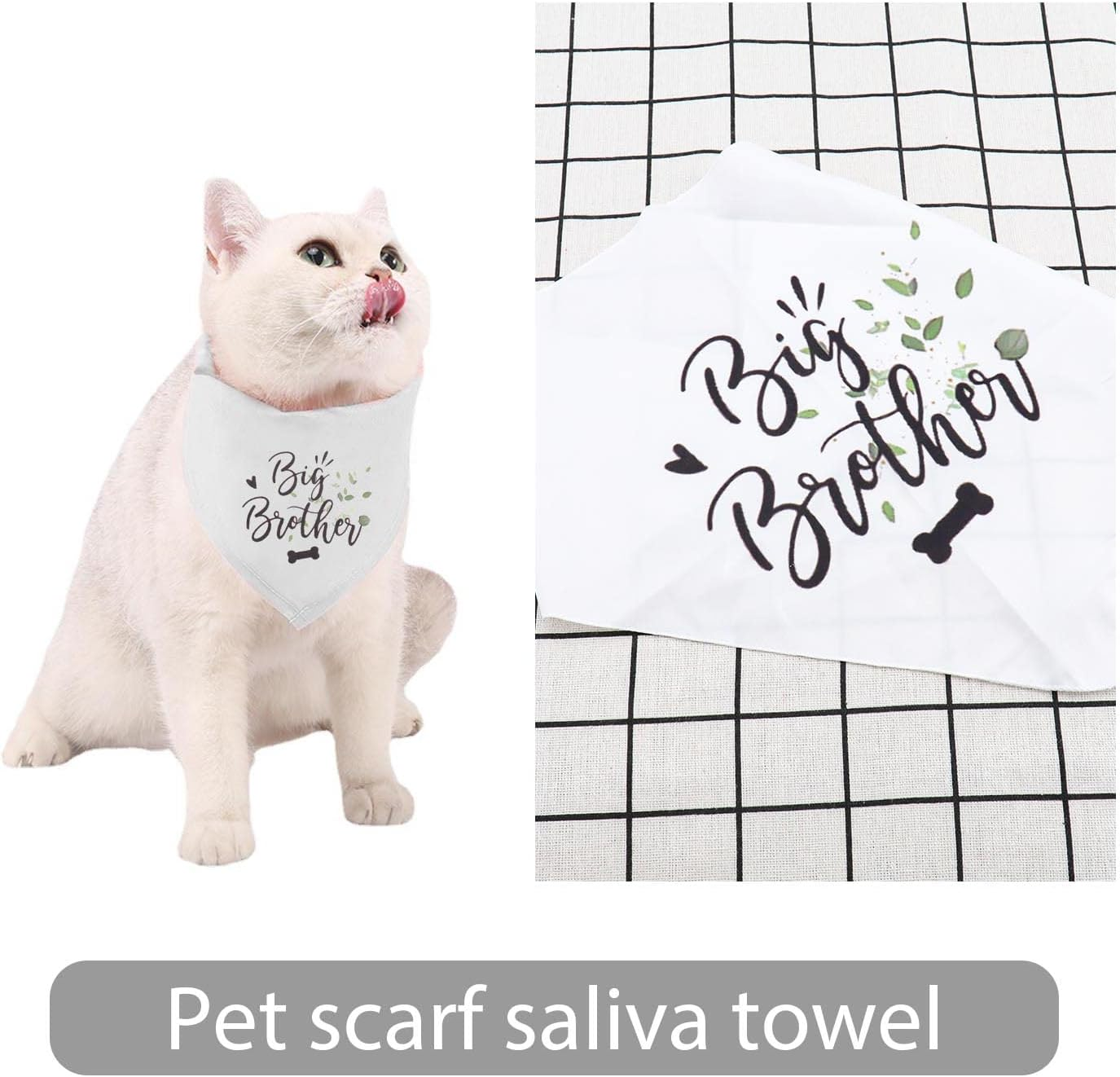 Dog Bandana Big Brother Pet Triangle Scarf Dog Bibs Kerchief for Medium Large Dogs Everyday Wear Photo Shot Parties Wedding Photo Prop Pet Accessories image number 3