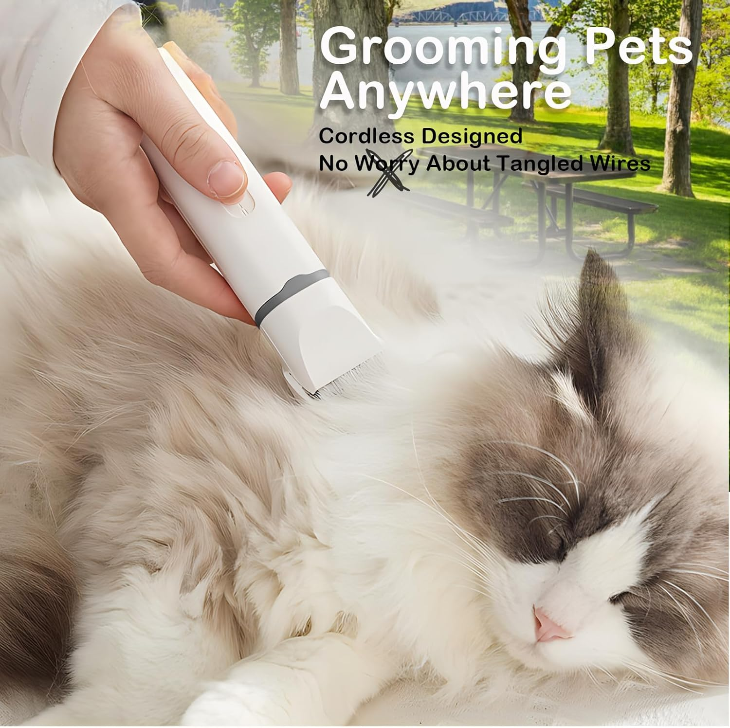 Dog Clippers Grooming Kit Hair Clipper - Pet Nail Sharpener and Shaver Set 4 in 1 Low Noise - Cordless Quiet Nail Grinder Shaver for Dogs, Cats and Other Pets image number 5
